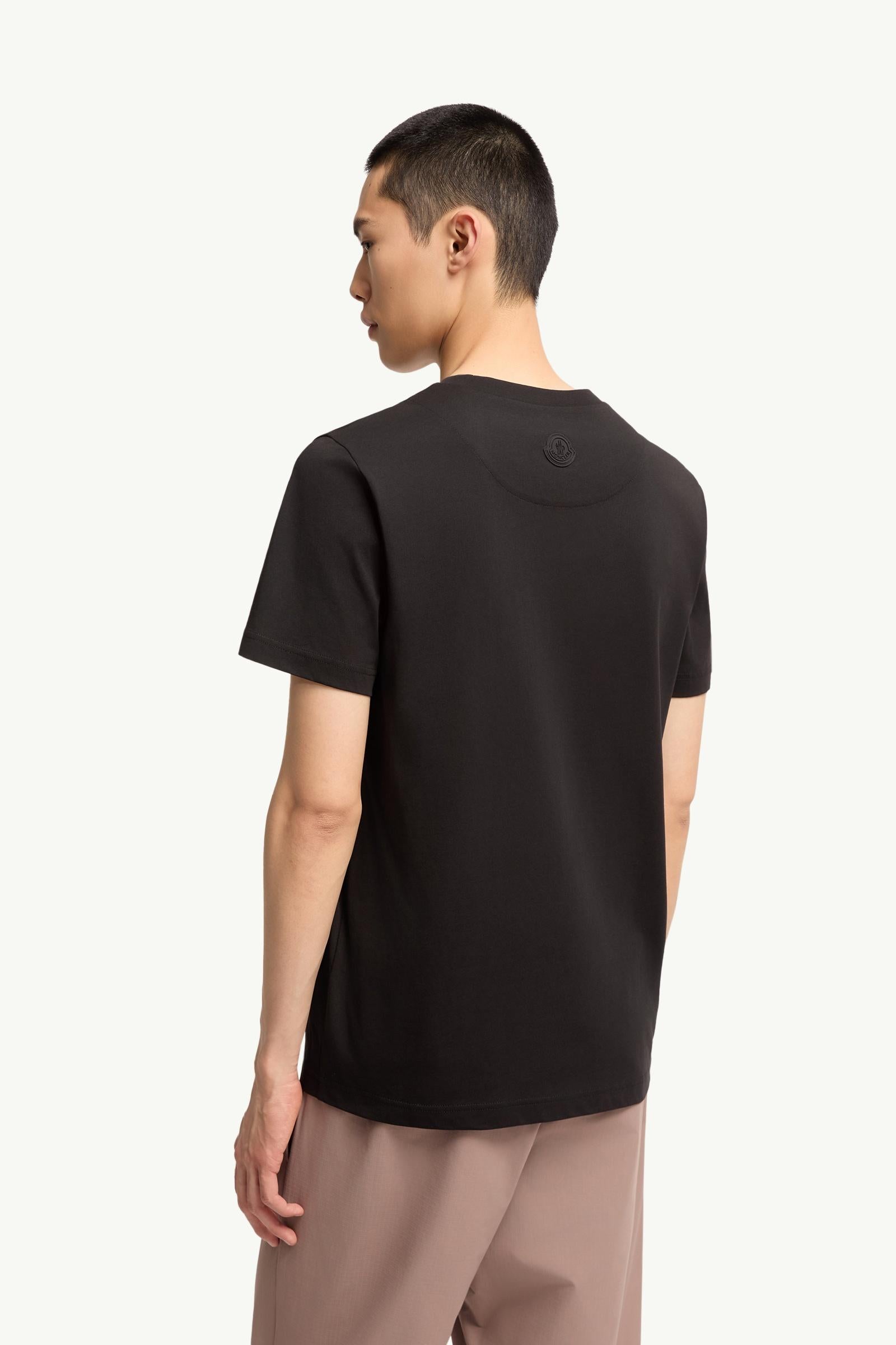 Moncler Three-Dimensional Logo Cotton T-Shirt Black Black