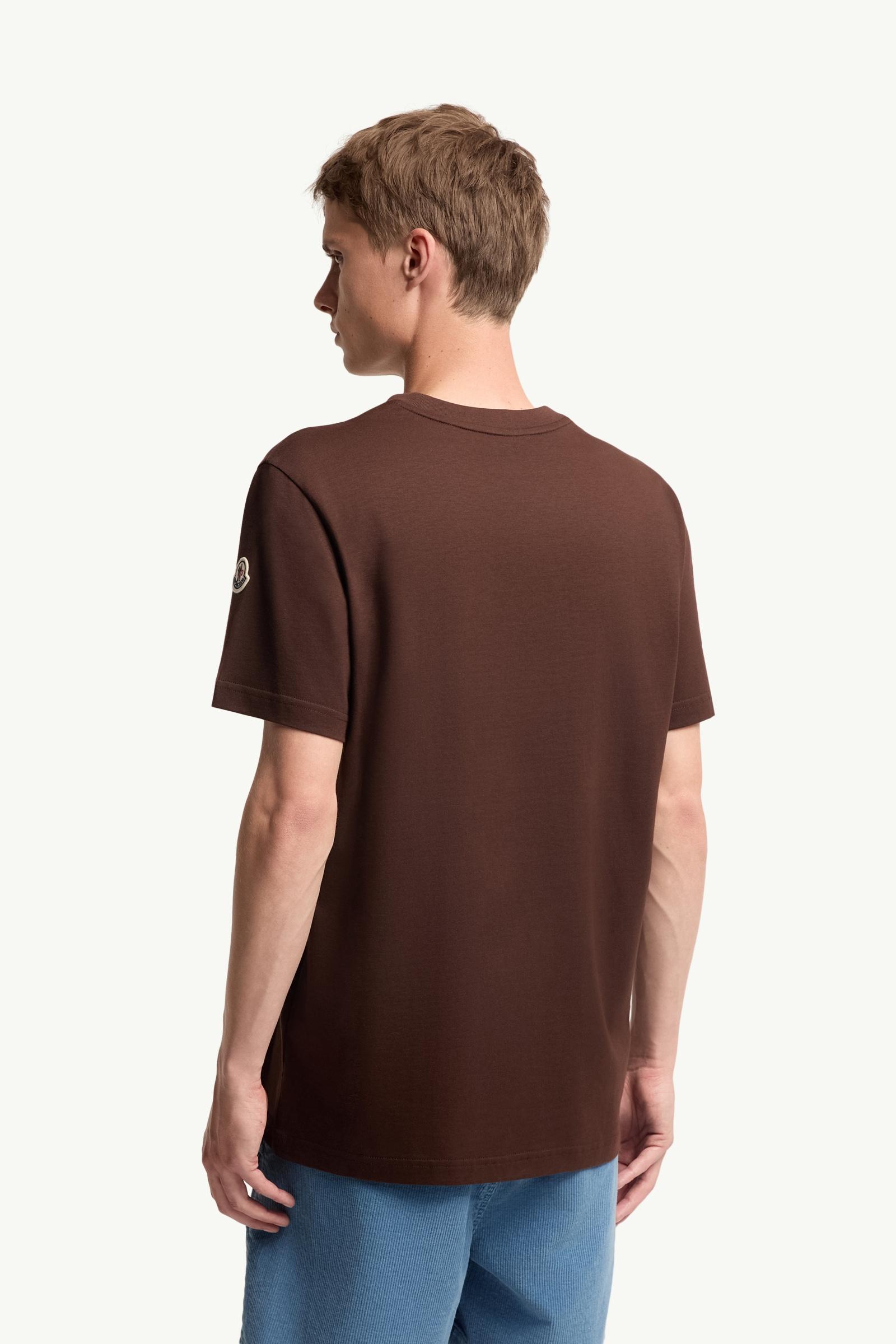 Moncler Monogram Cotton T-Shirt Burgundy Burgundy