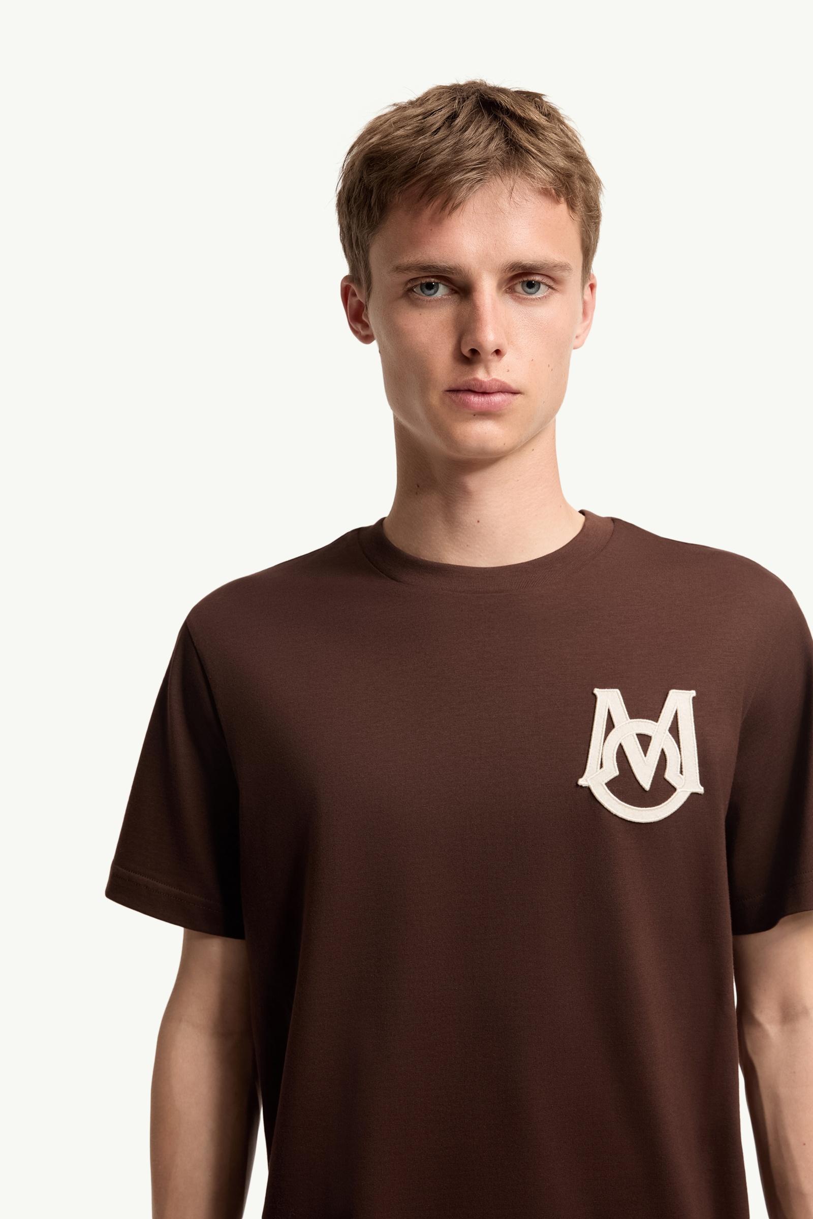 Moncler Monogram Cotton T-Shirt Burgundy Burgundy