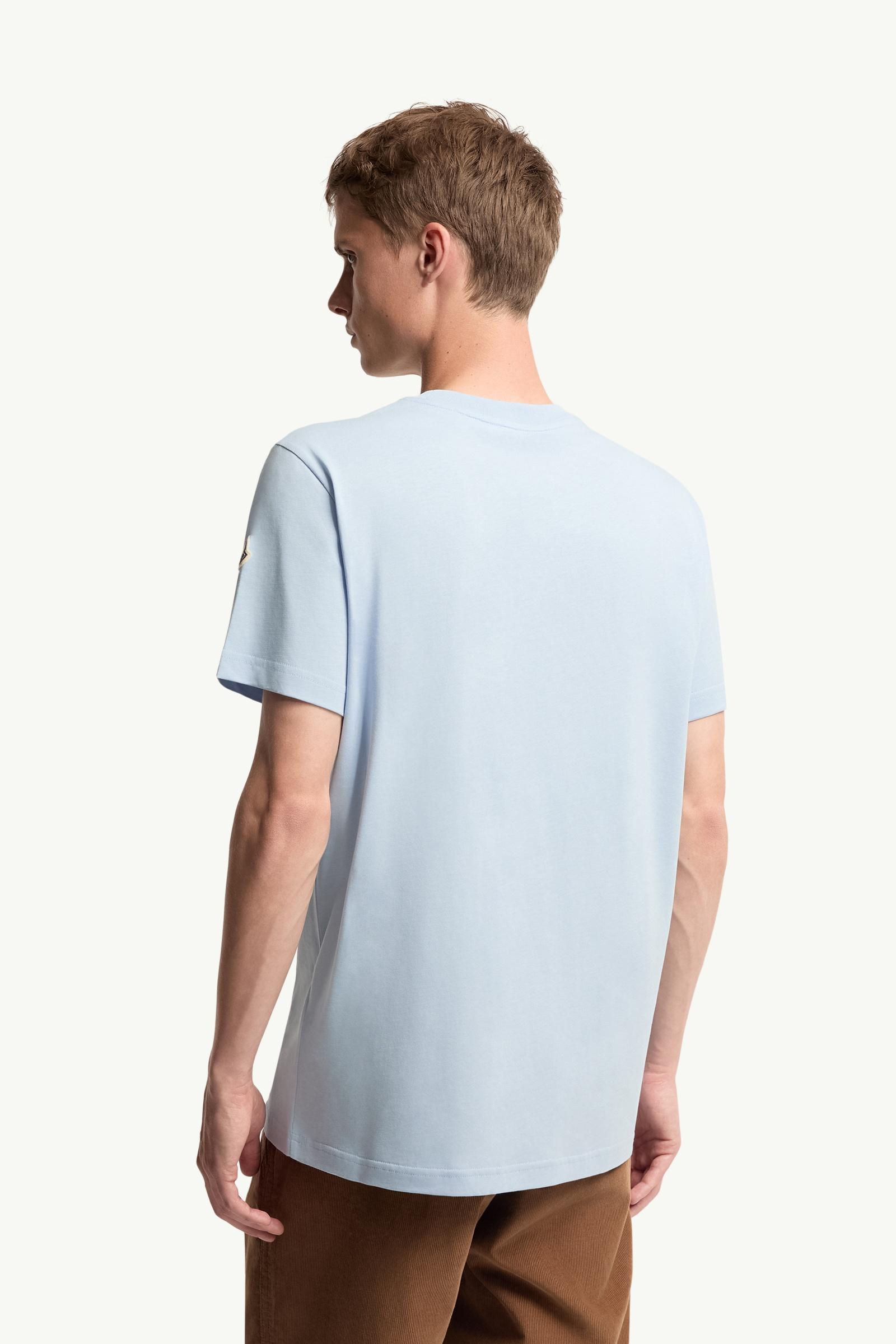 Moncler Monogram Cotton T-Shirt Light Blue Light Blue