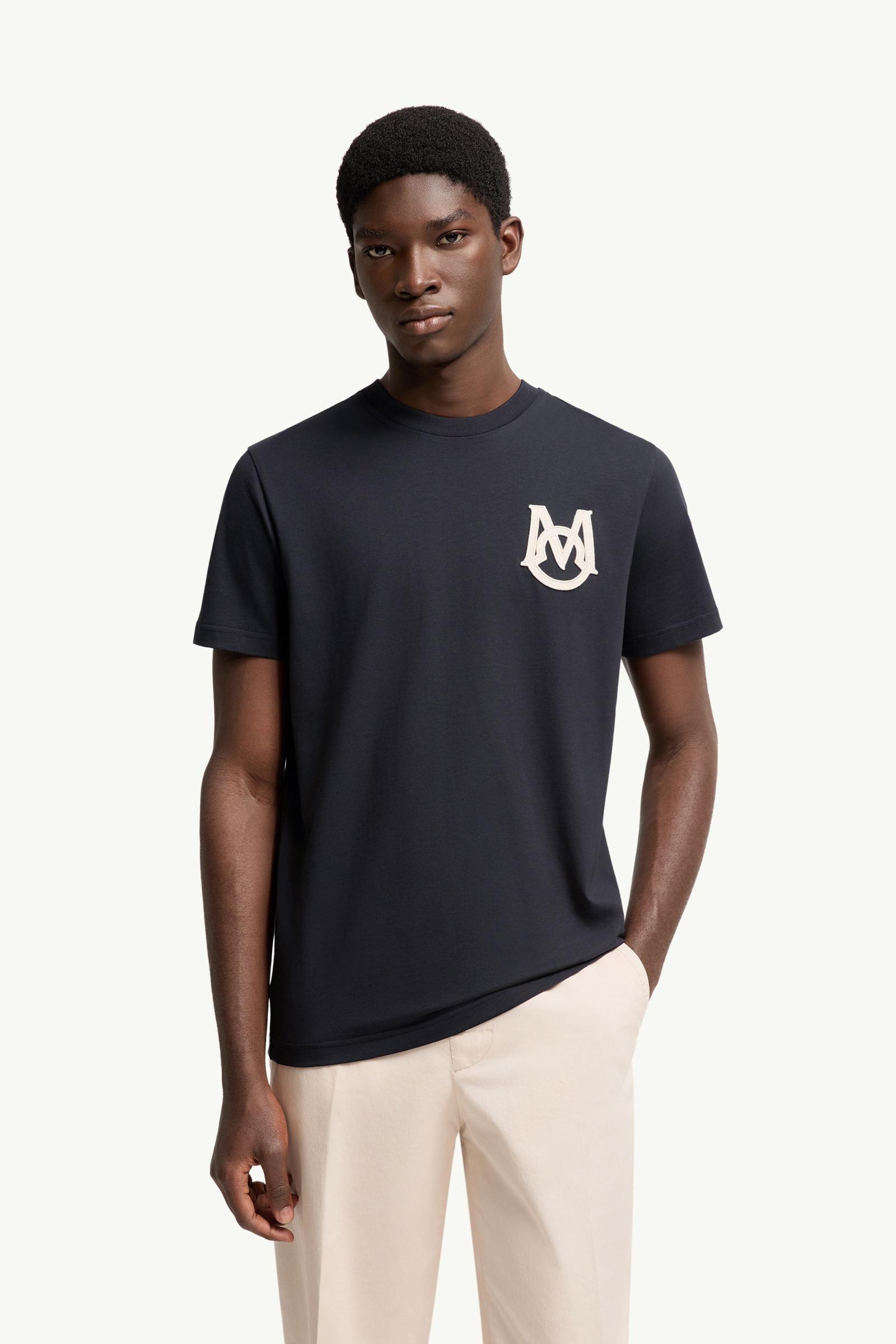 Moncler Monogram Cotton T-Shirt Navy Blue Navy Blue