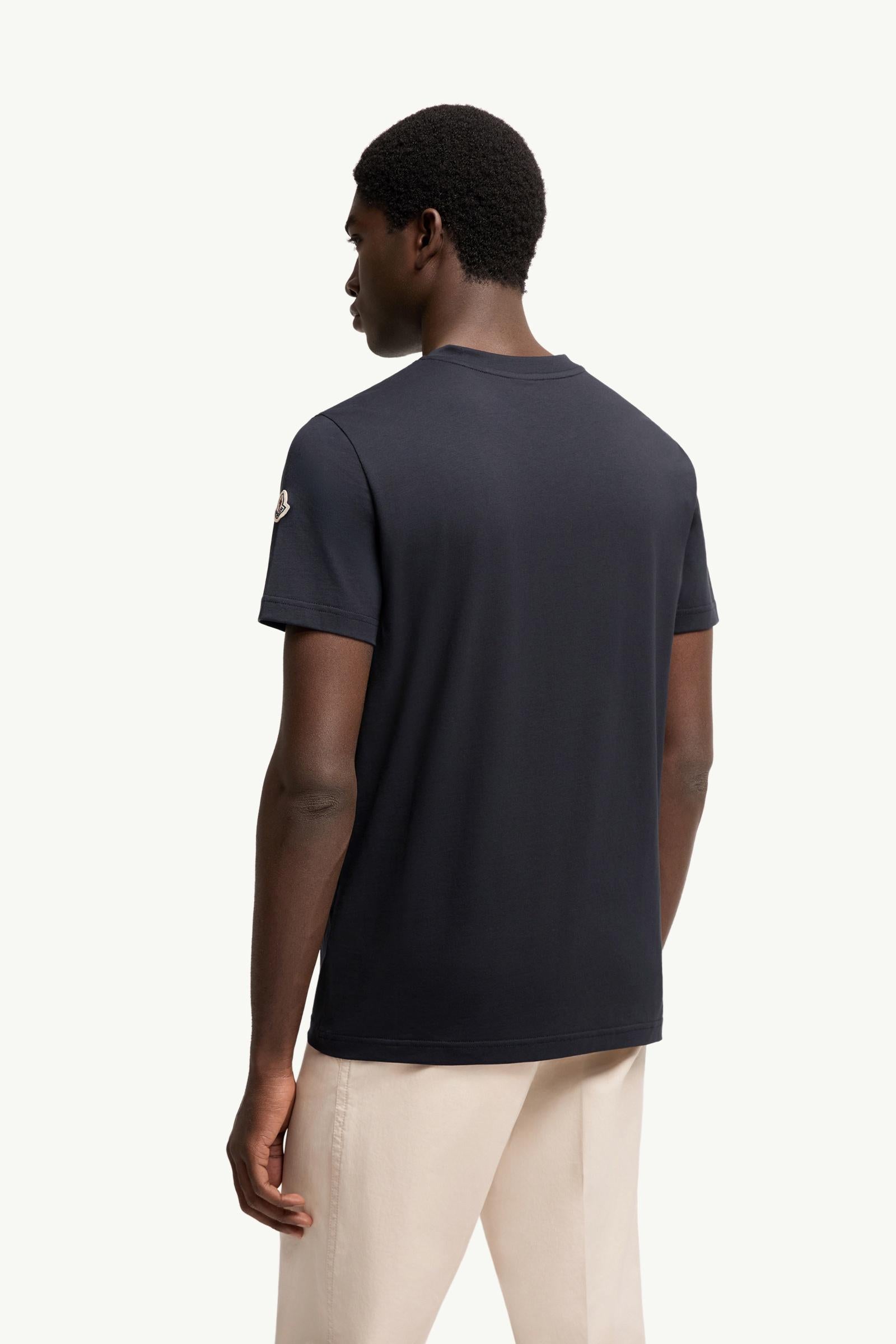 Moncler Monogram Cotton T-Shirt Navy Blue Navy Blue