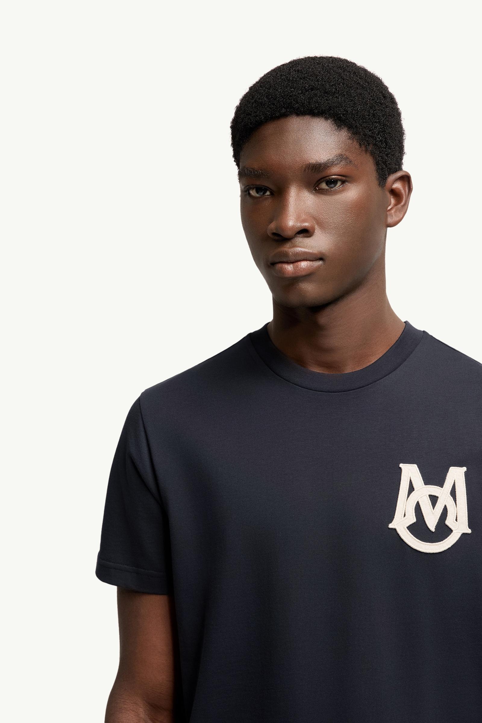 Moncler Monogram Cotton T-Shirt Navy Blue Navy Blue