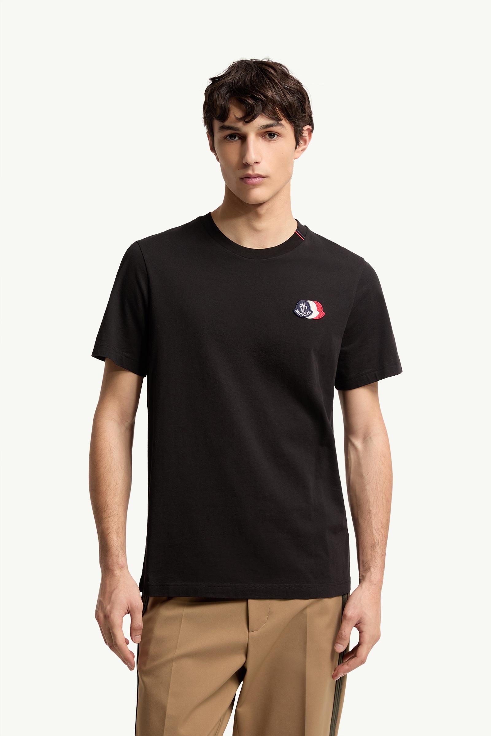 Moncler Logo Cotton T-Shirt Black Black