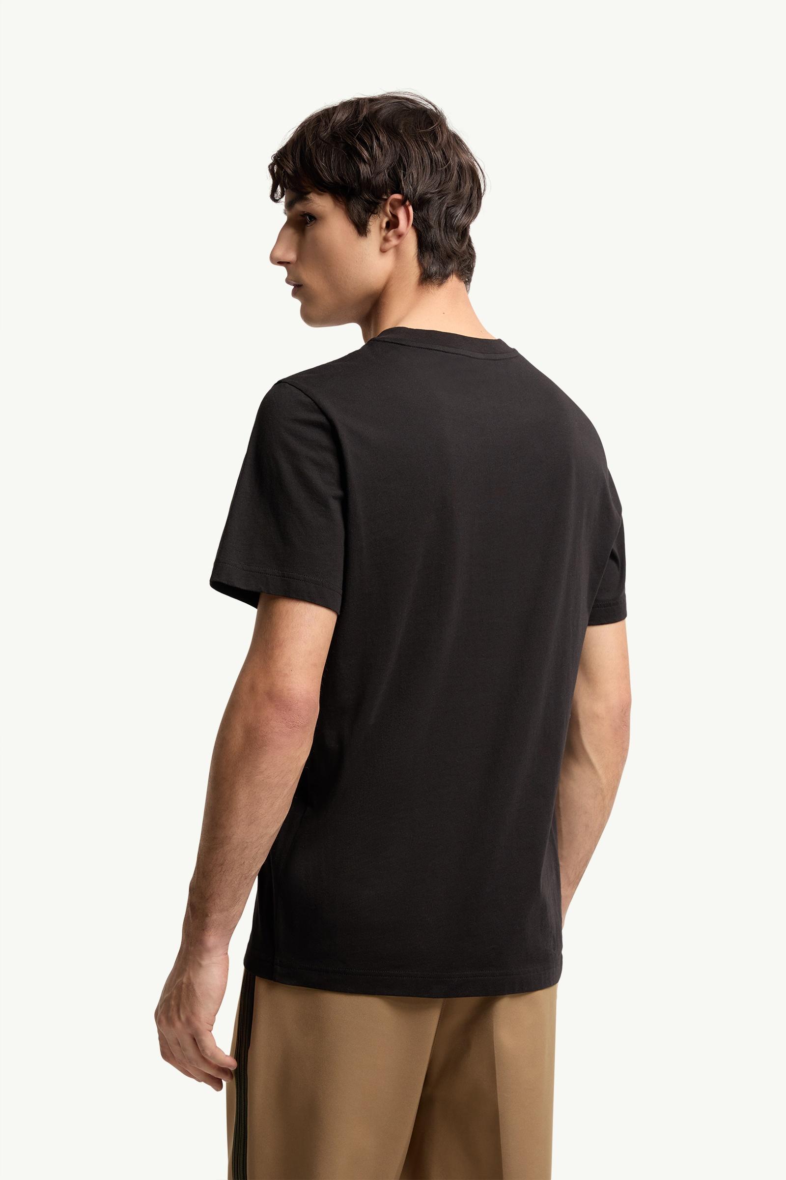 Moncler Logo Cotton T-Shirt Black Black