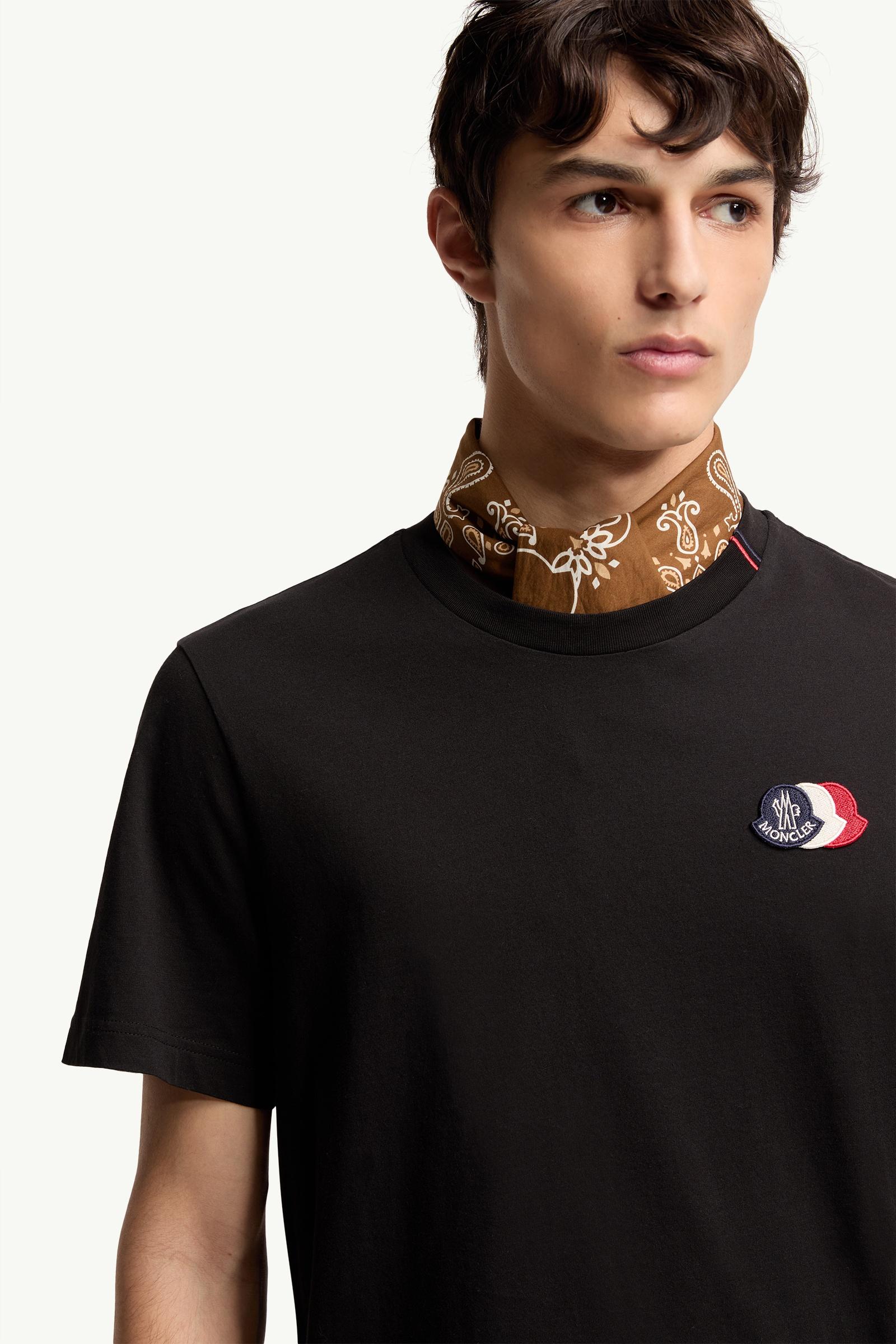 Moncler Logo Cotton T-Shirt Black Black