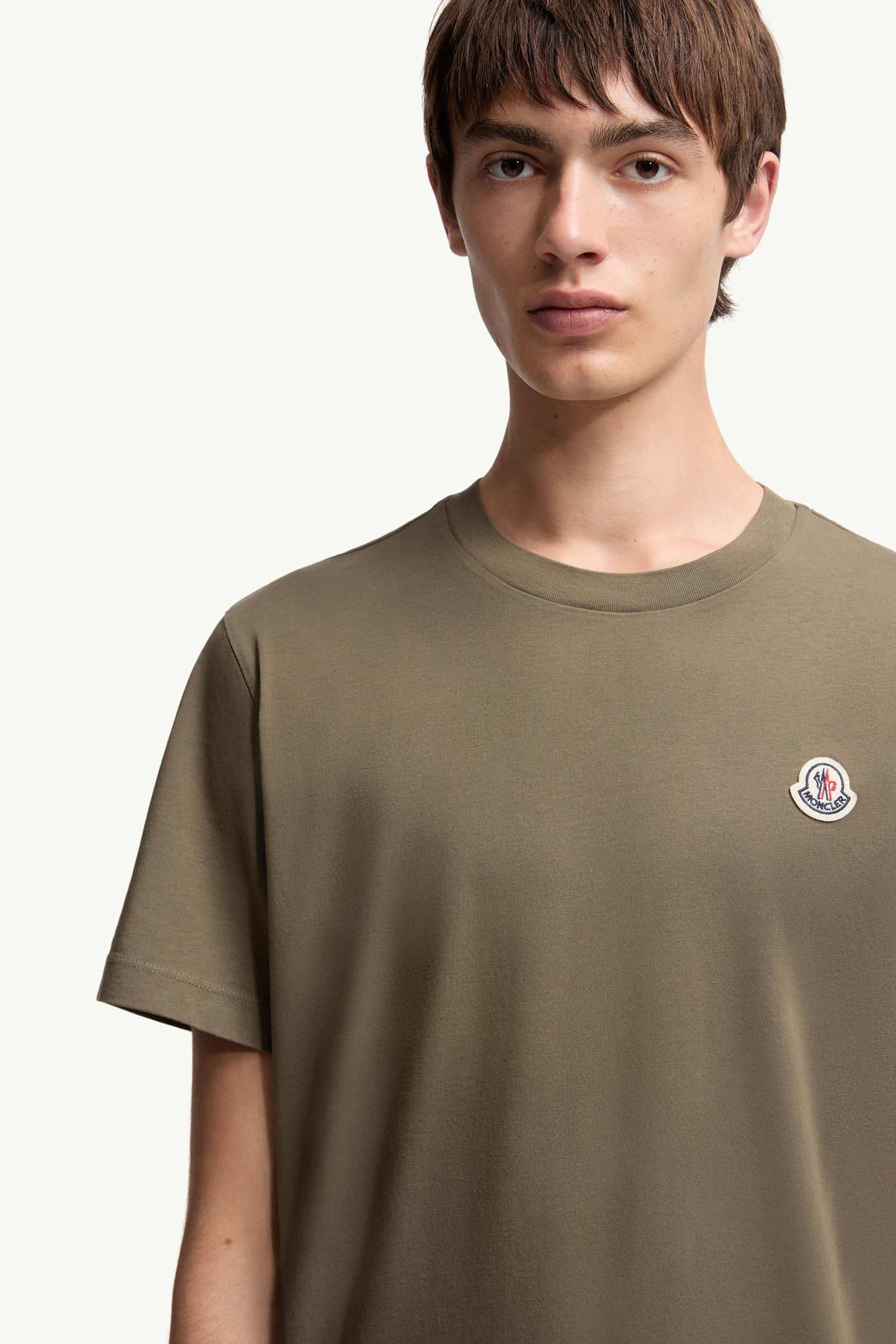 Moncler Logo Patch Cotton T-Shirt (Pack Of Three) Black & White & Olive Green Black & White & Olive Green