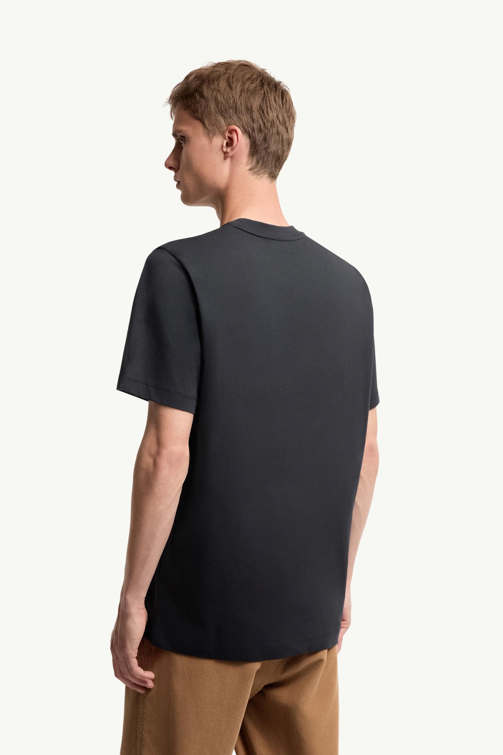 Moncler Logo Patch Cotton T-Shirt (Pack Of Three) Blue & Black & Grey Blue & Black & Grey