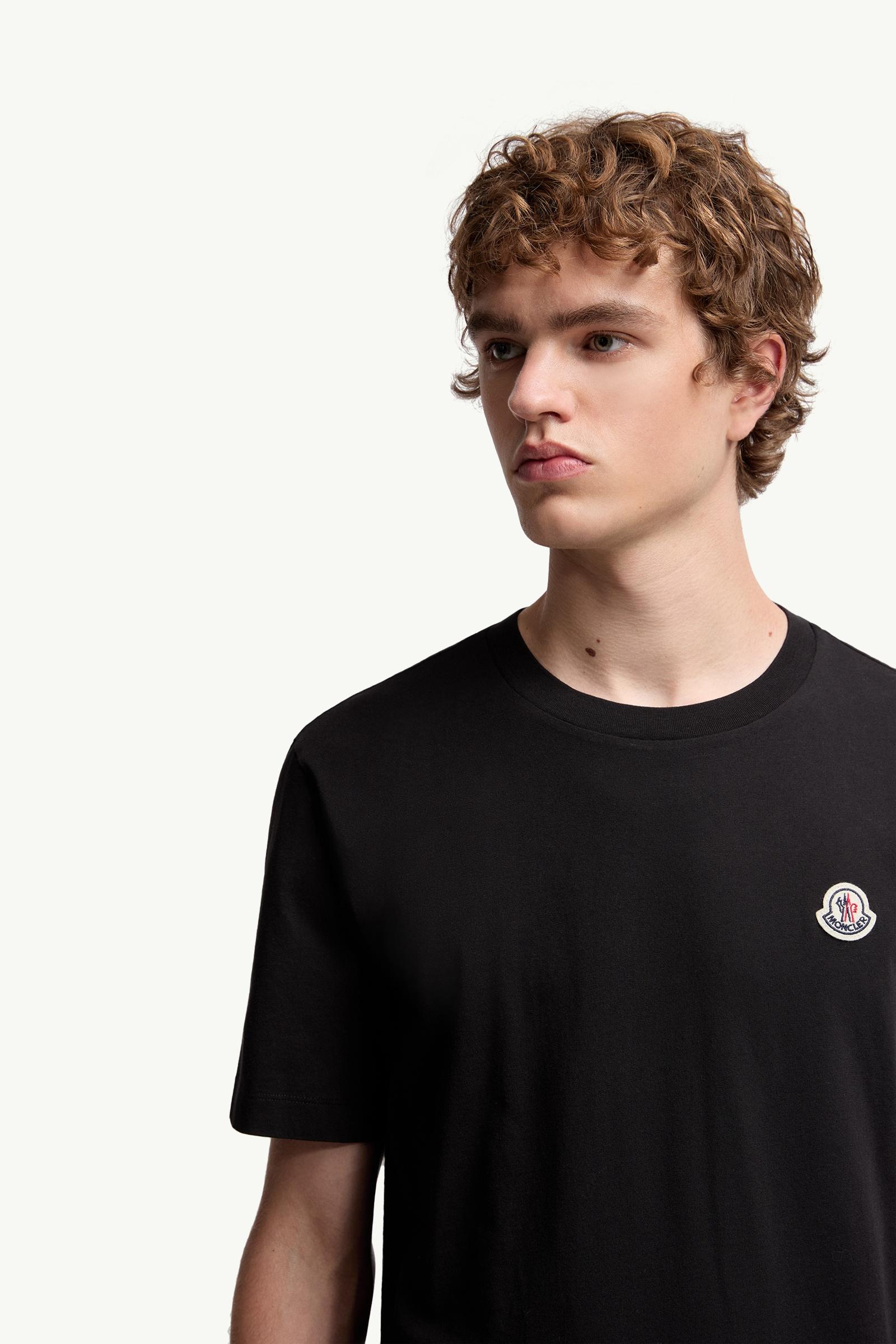 Moncler Logo Patch Cotton T-Shirt (Pack Of Three) Black Black