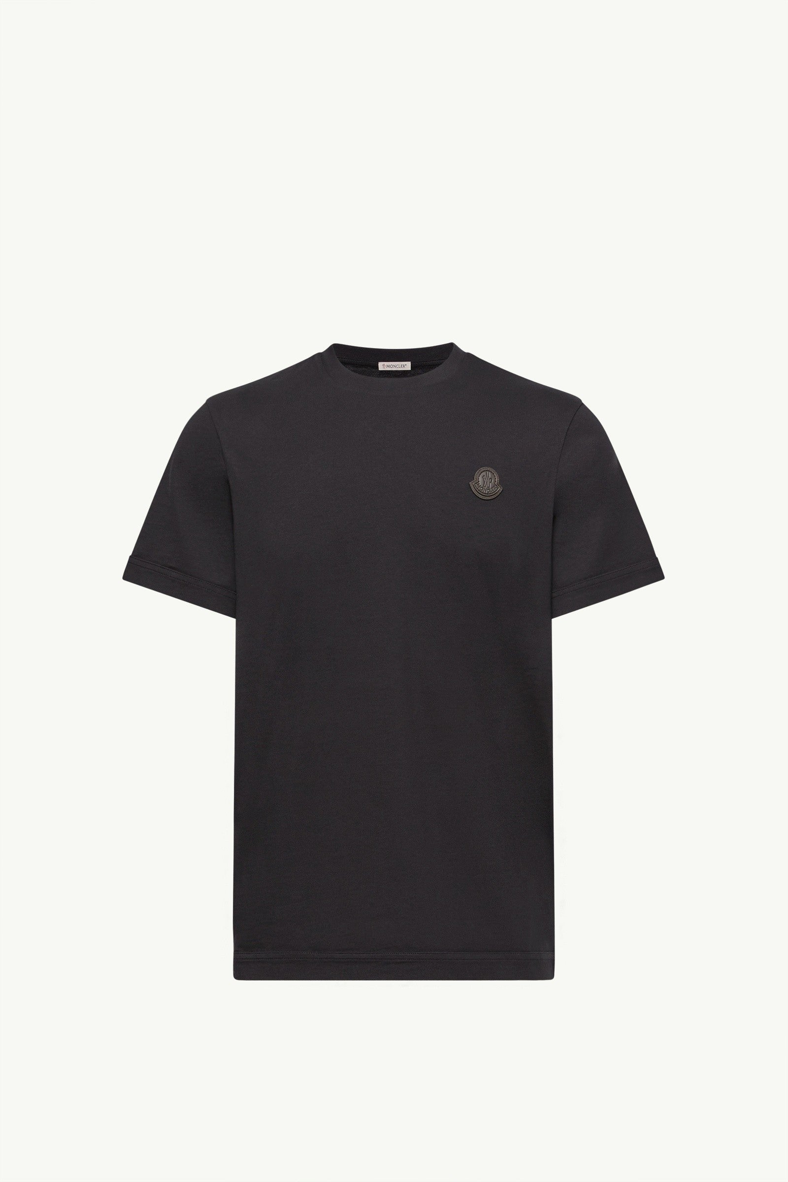Moncler Double Leather Logo Cotton T-Shirt Dark Blue Dark Blue