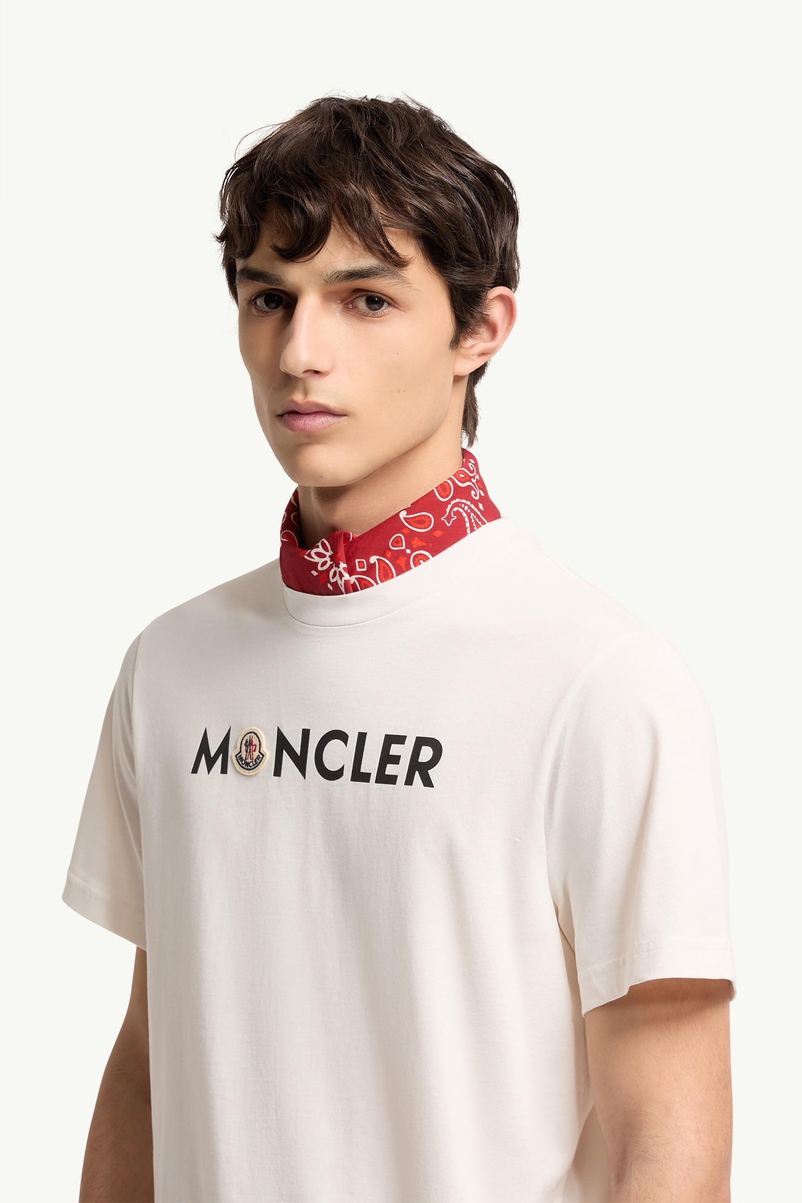 Moncler Logo Cotton T-Shirt White White