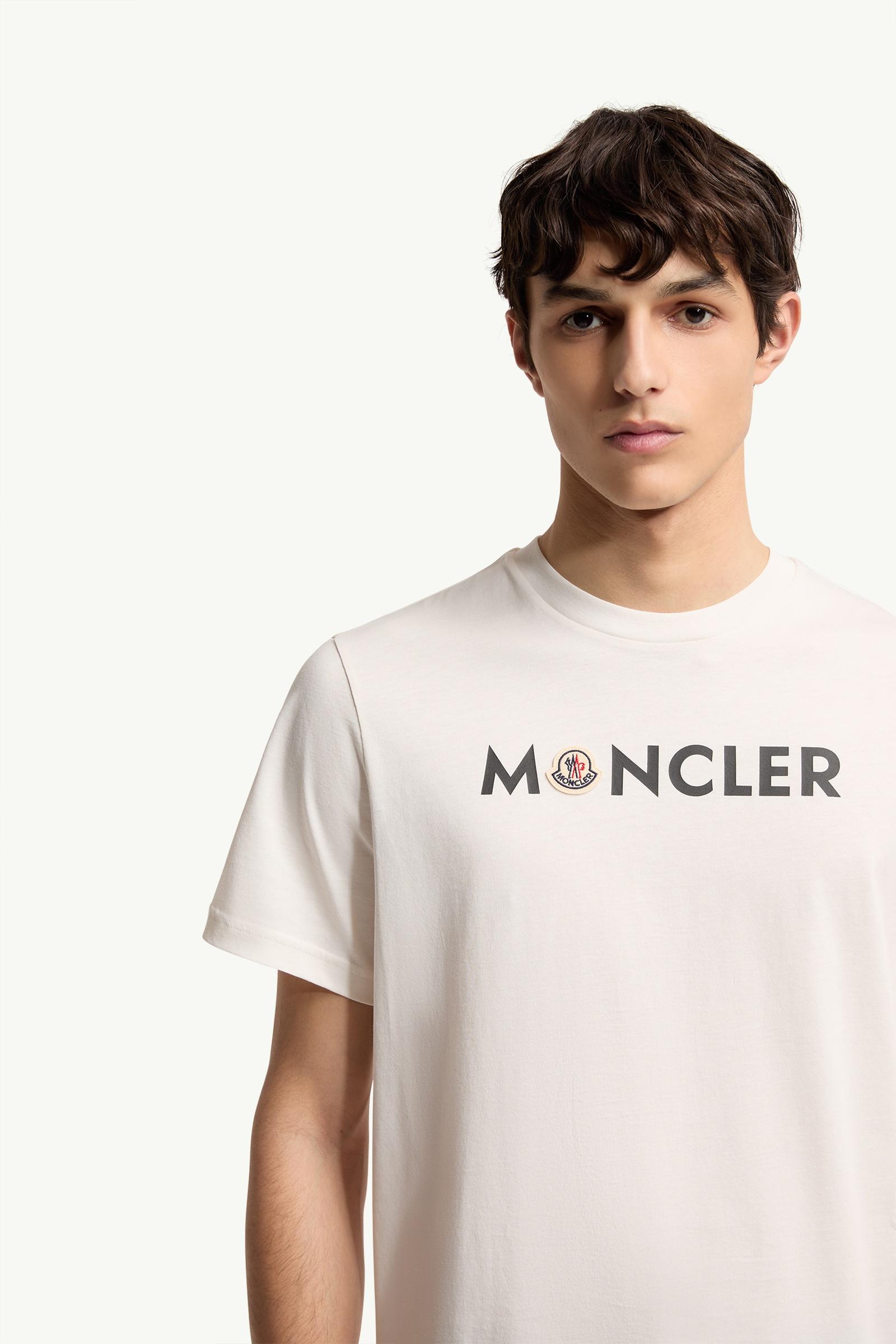 Moncler Logo Cotton T-Shirt White White