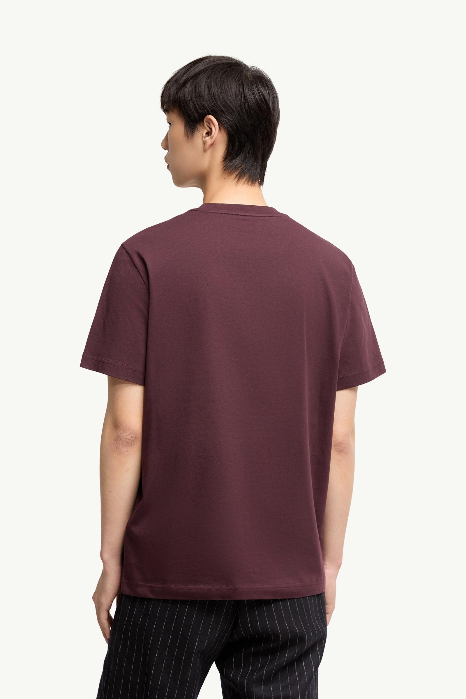 Moncler Logo Cotton T-Shirt Burgundy Burgundy