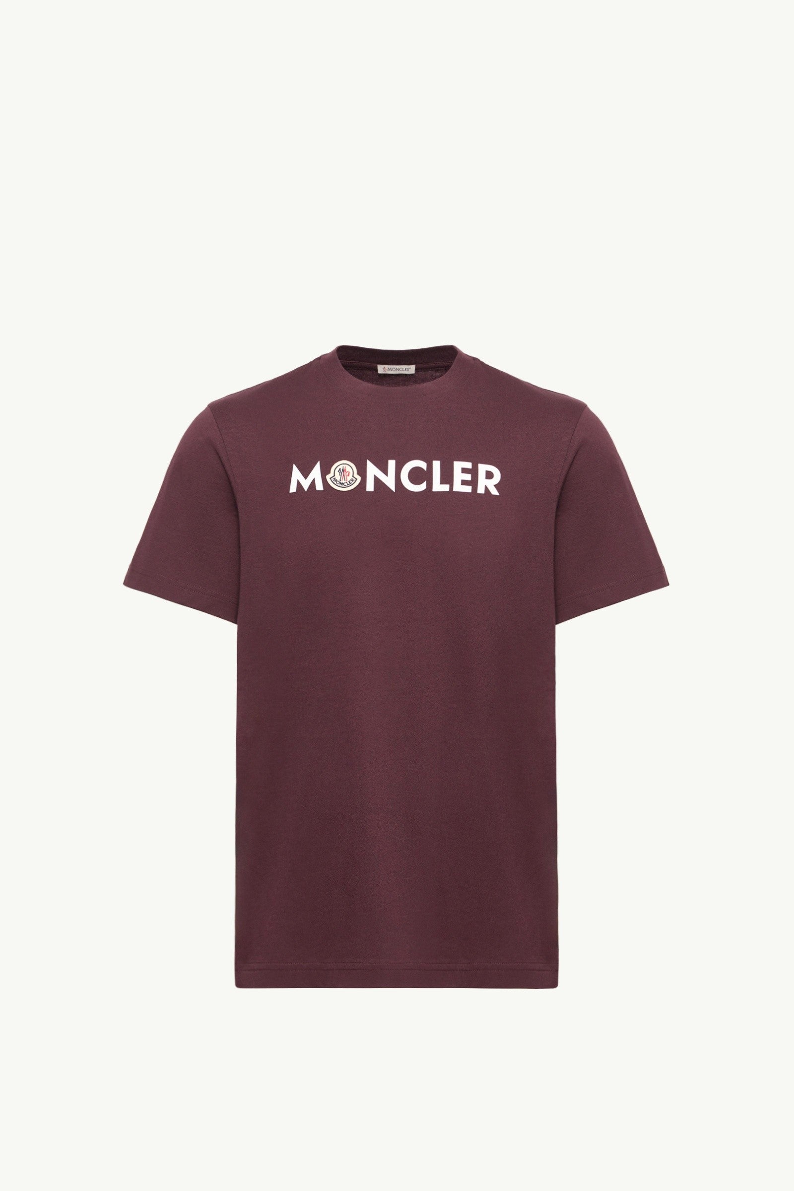 Moncler Logo Cotton T-Shirt Burgundy Burgundy