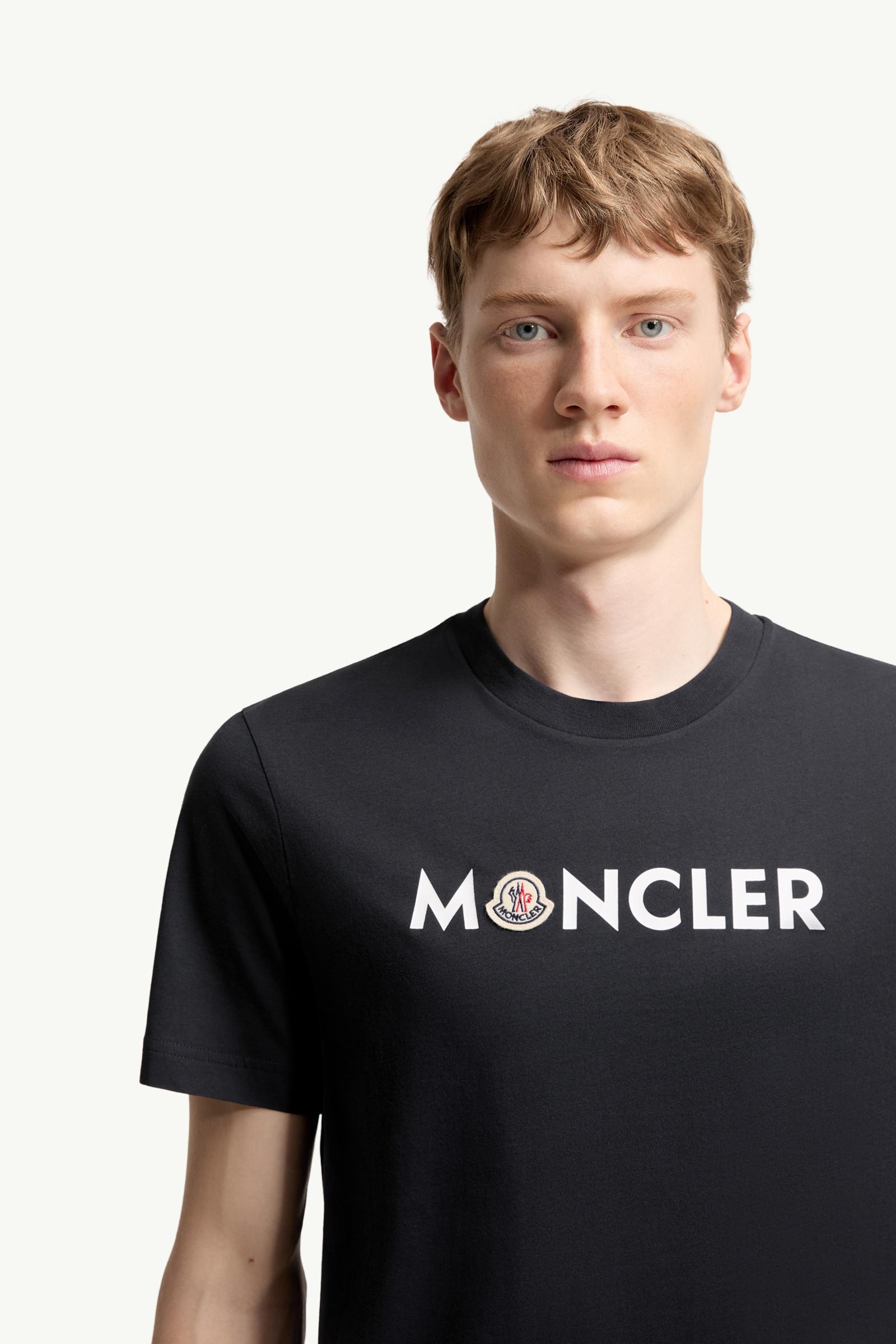 Moncler Logo Cotton T-Shirt Dark Blue Dark Blue