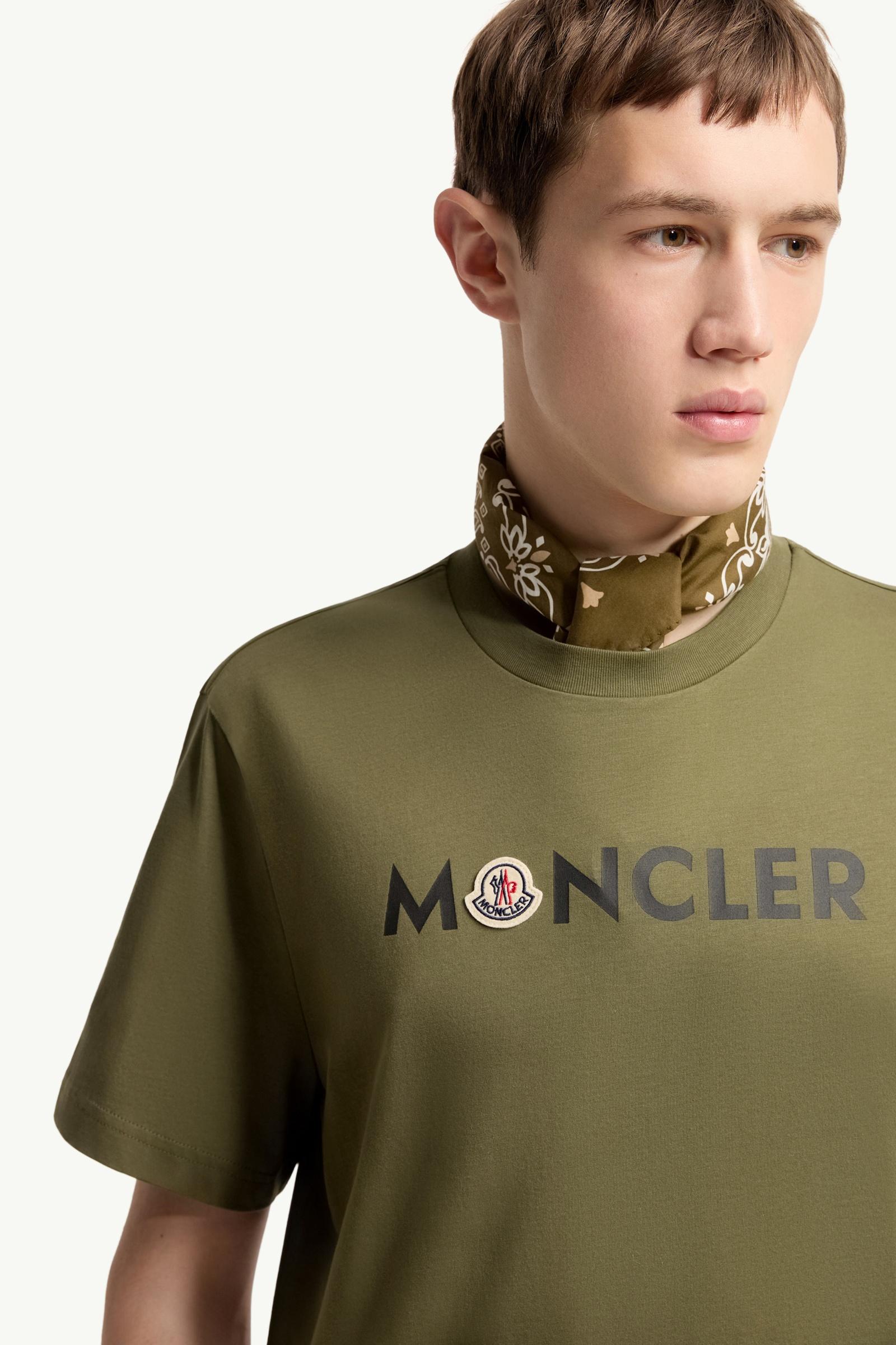 Moncler Logo Cotton T-Shirt Olive Green Olive Green