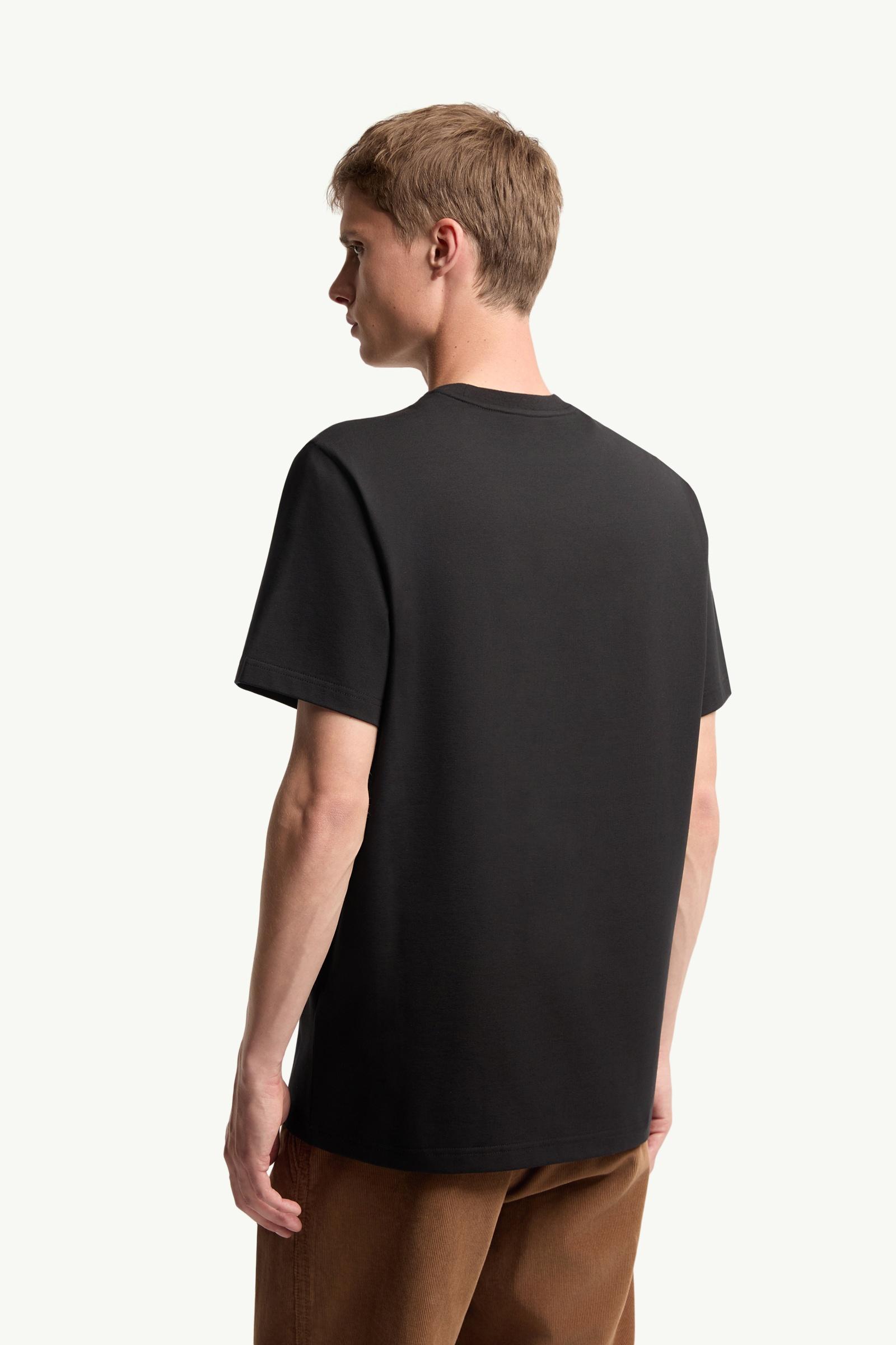 Moncler Logo Cotton T-Shirt Black Black