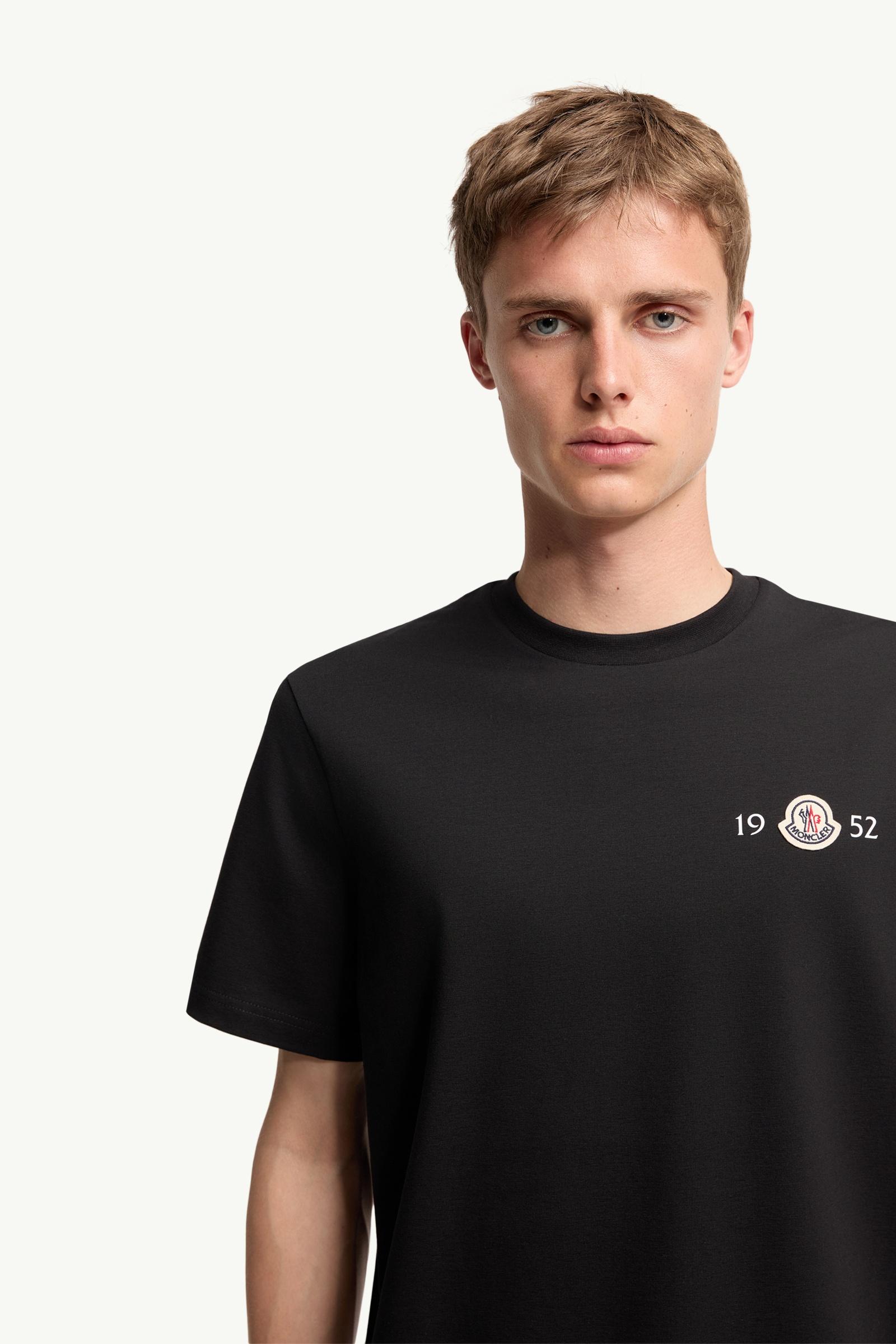 Moncler Logo Cotton T-Shirt Black Black