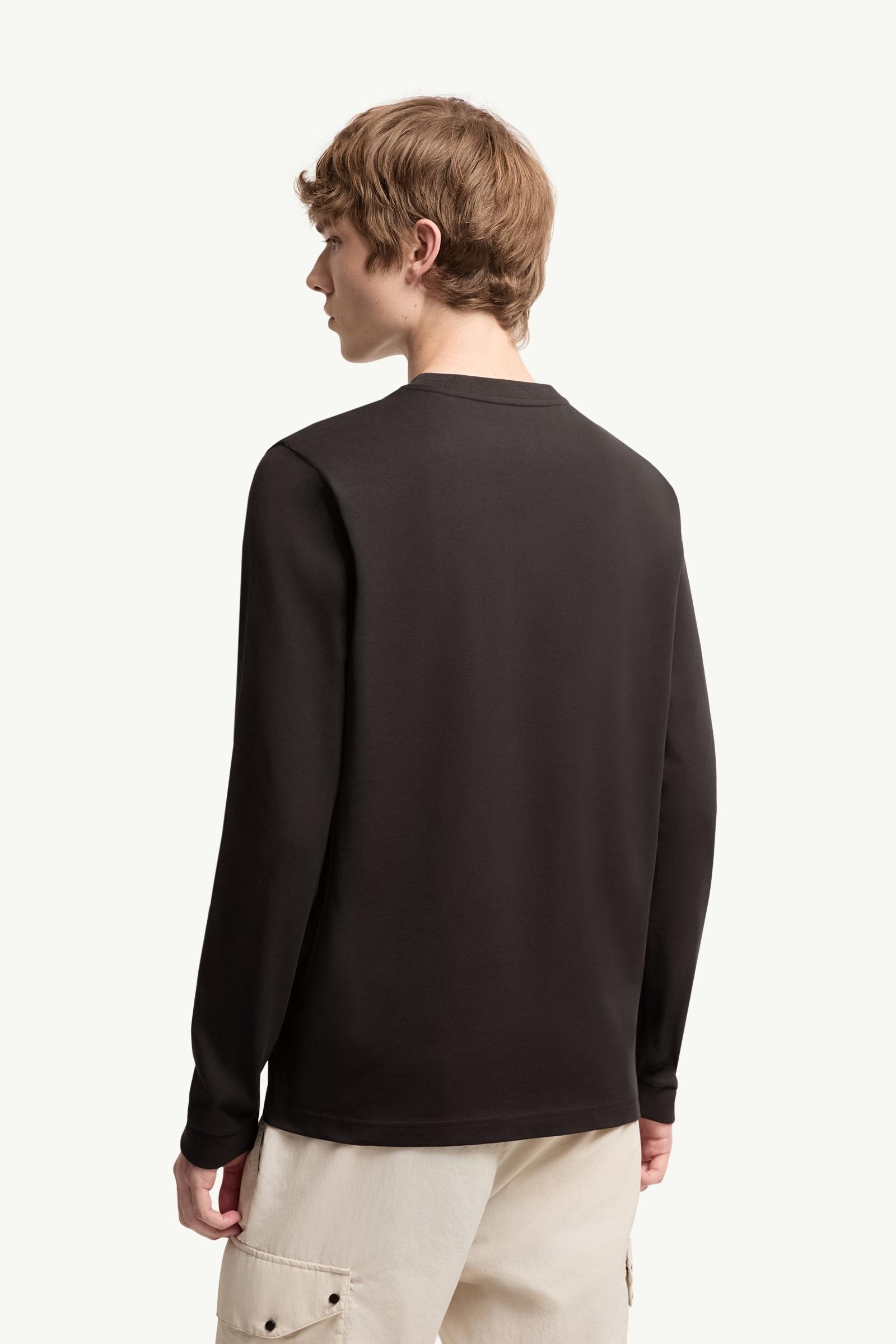 Moncler Cotton Jersey Long Sleeve T-Shirt Black Black