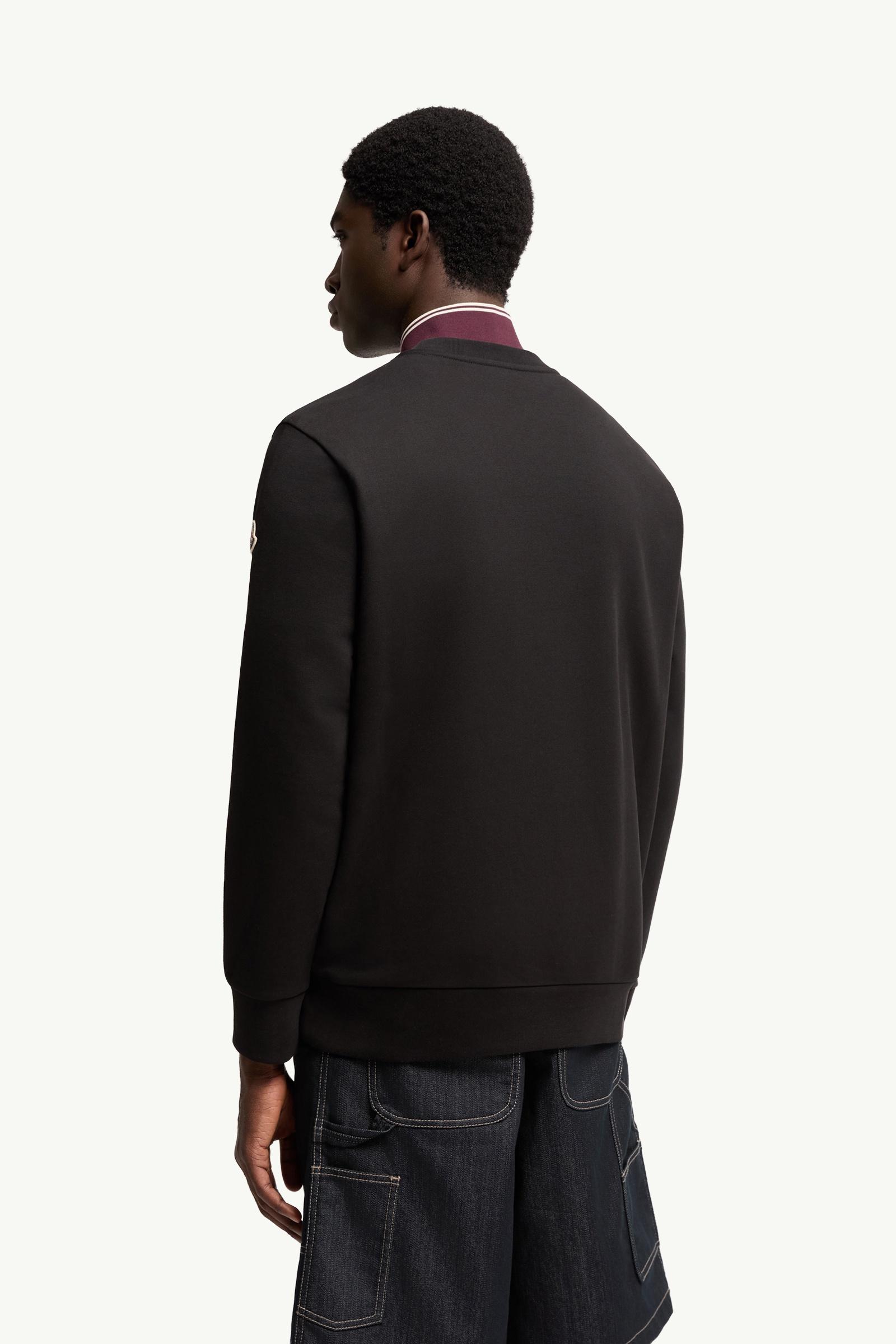 Moncler Logo Cotton Sweatshirt Black Black