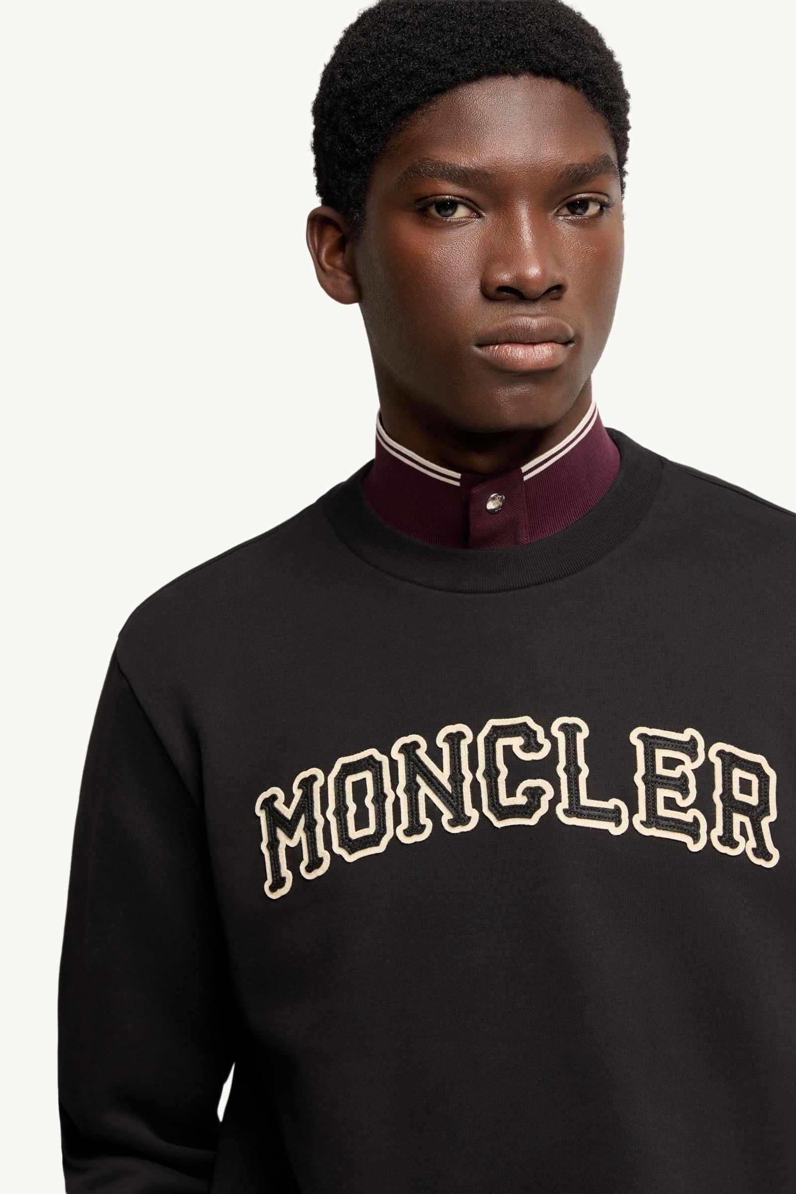Moncler Logo Cotton Sweatshirt Black Black