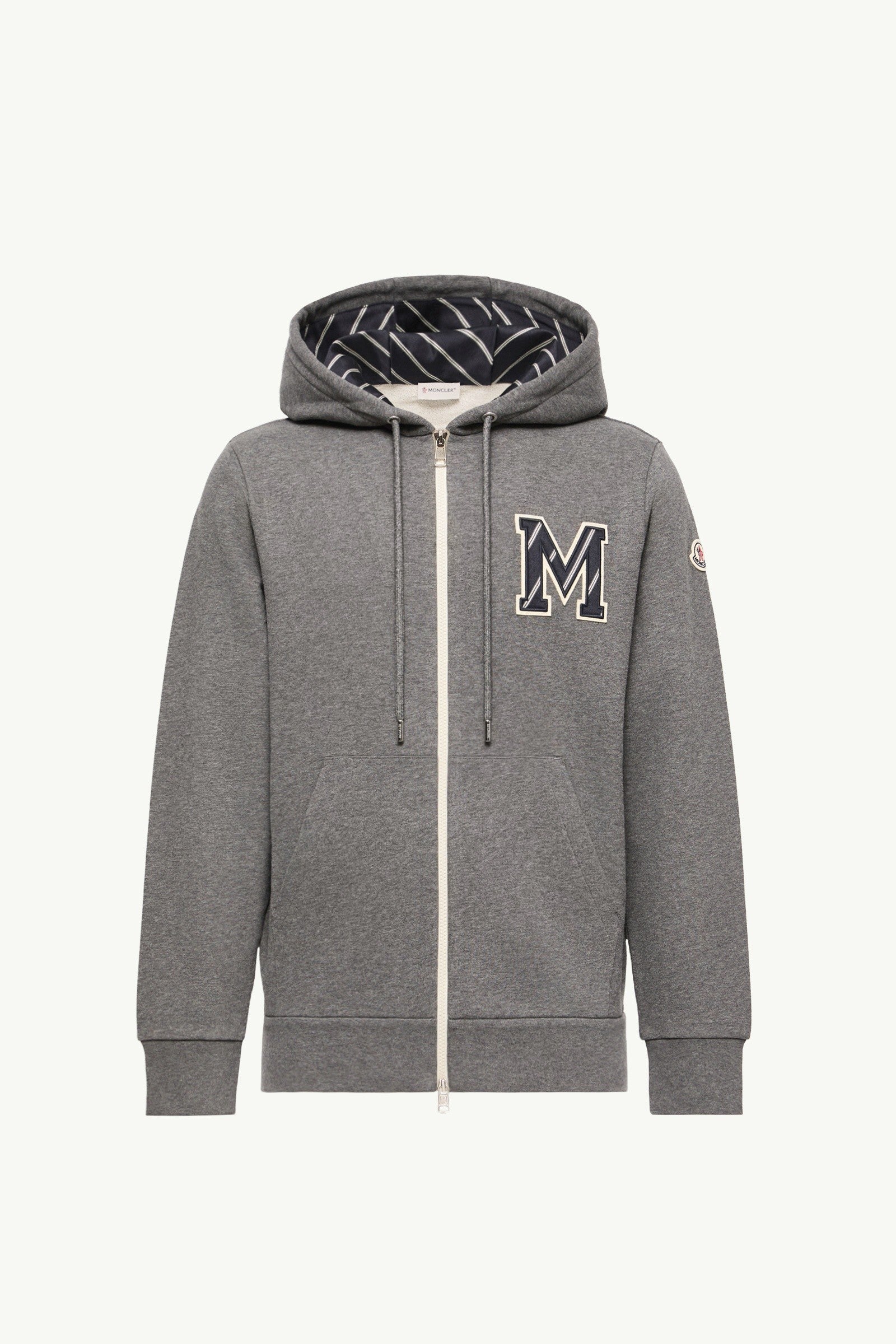 Moncler Monogram Cotton Zip-Up Hoodie Dark Grey Dark Grey