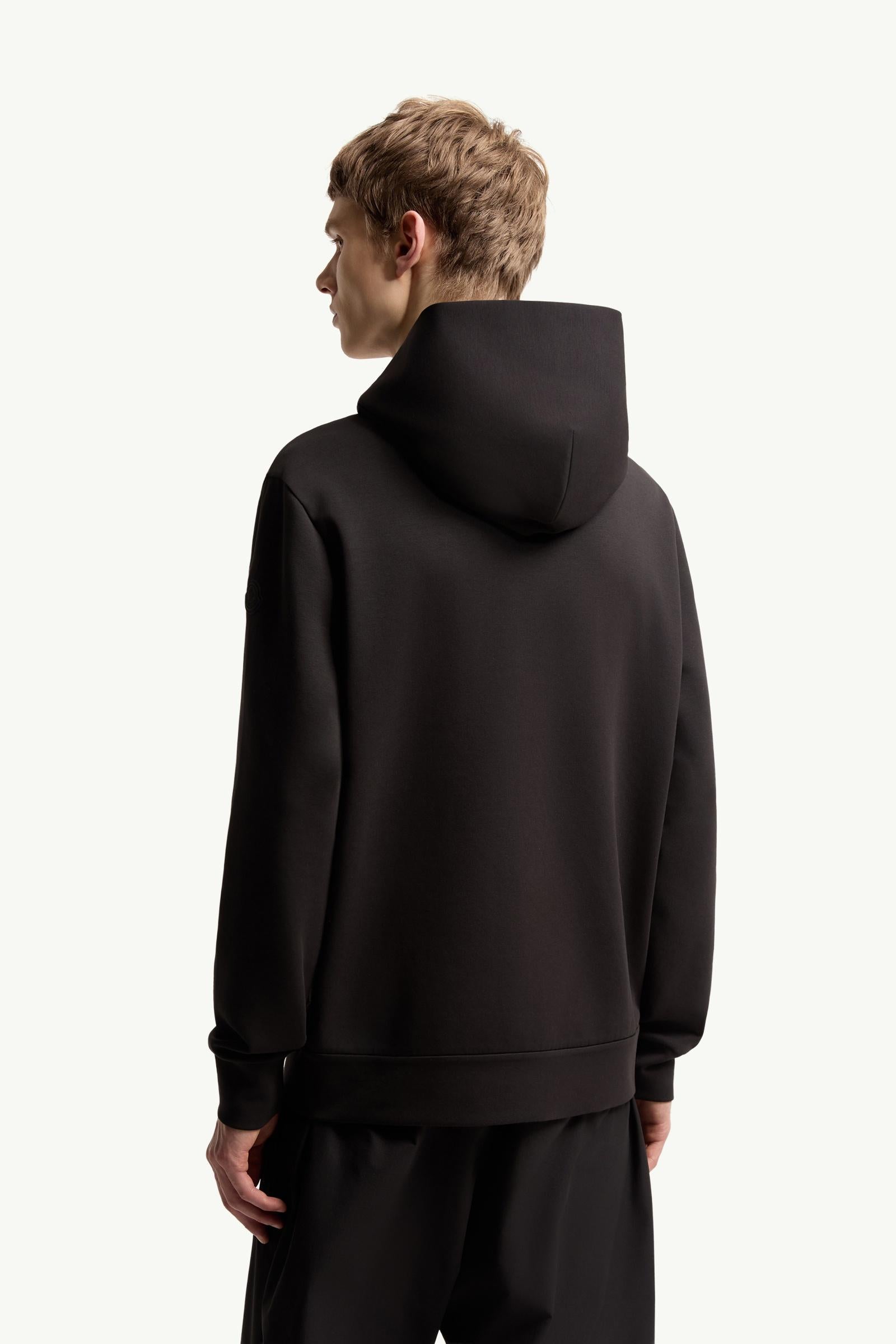 Moncler Cotton Blend Zip-Up Hoodie Black Black