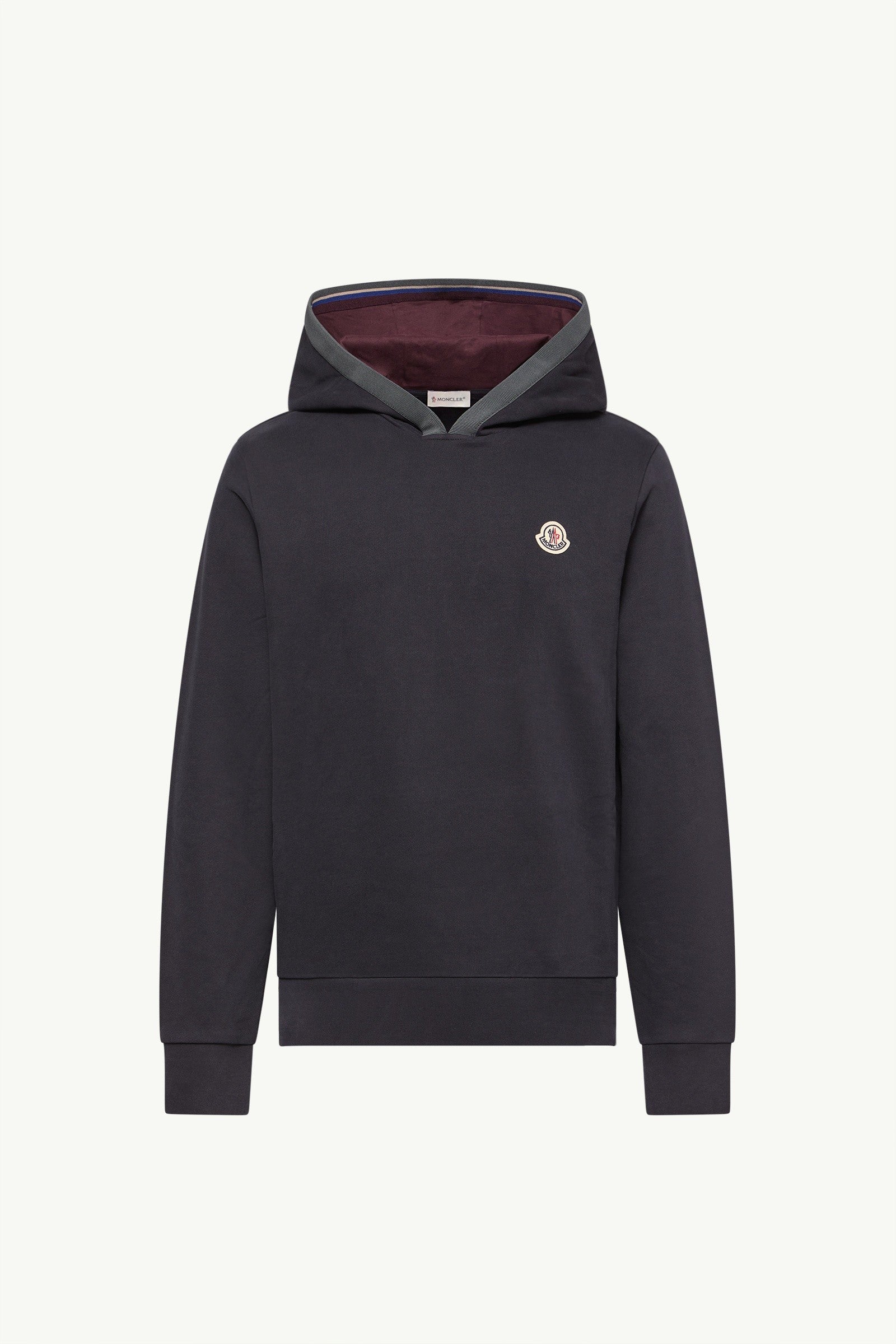 Moncler Brushed Cotton Logo Hoodie Navy Blue Navy Blue