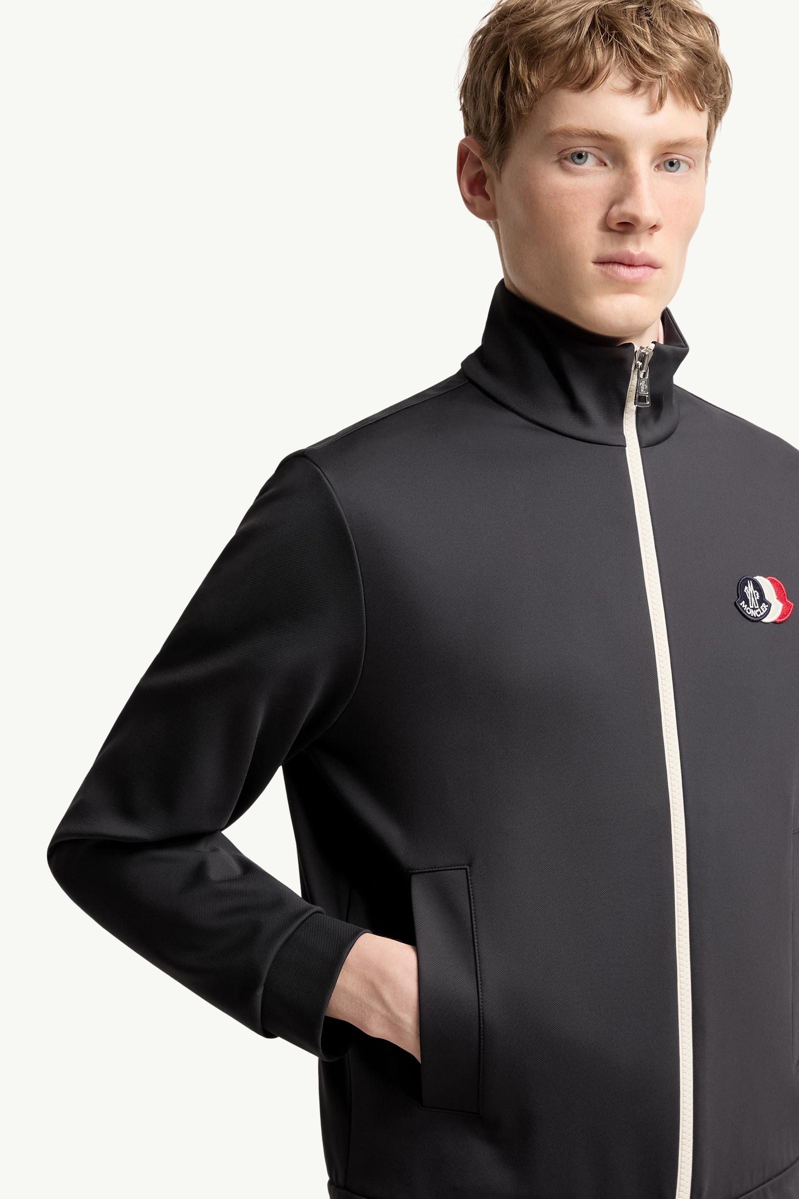 Moncler Tricolor Logo Zip-Up Sweatshirt Navy Blue Navy Blue