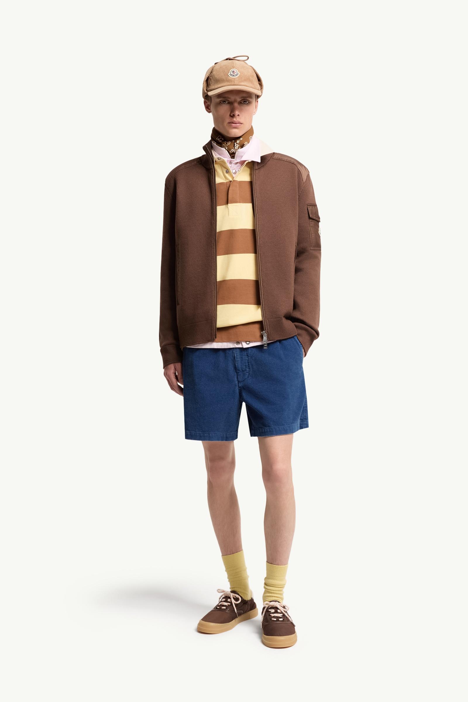 Moncler Padded Wool Zip-Up Cardigan Brown Brown