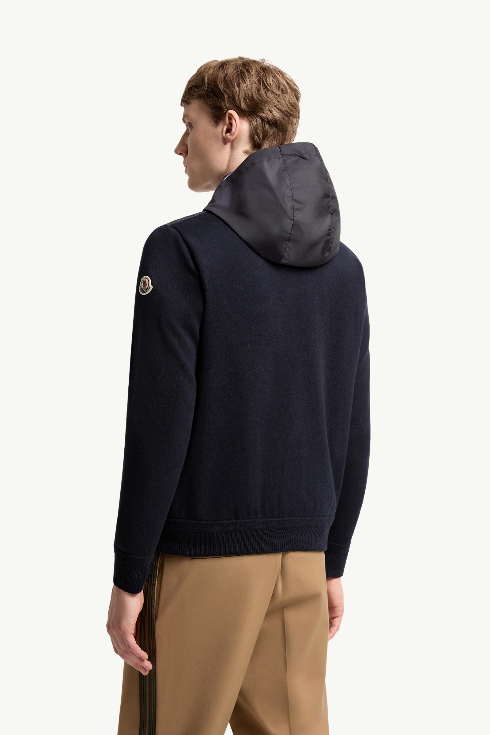 Moncler Cotton Blend Zip-Up Hoodie Navy Blue Navy Blue