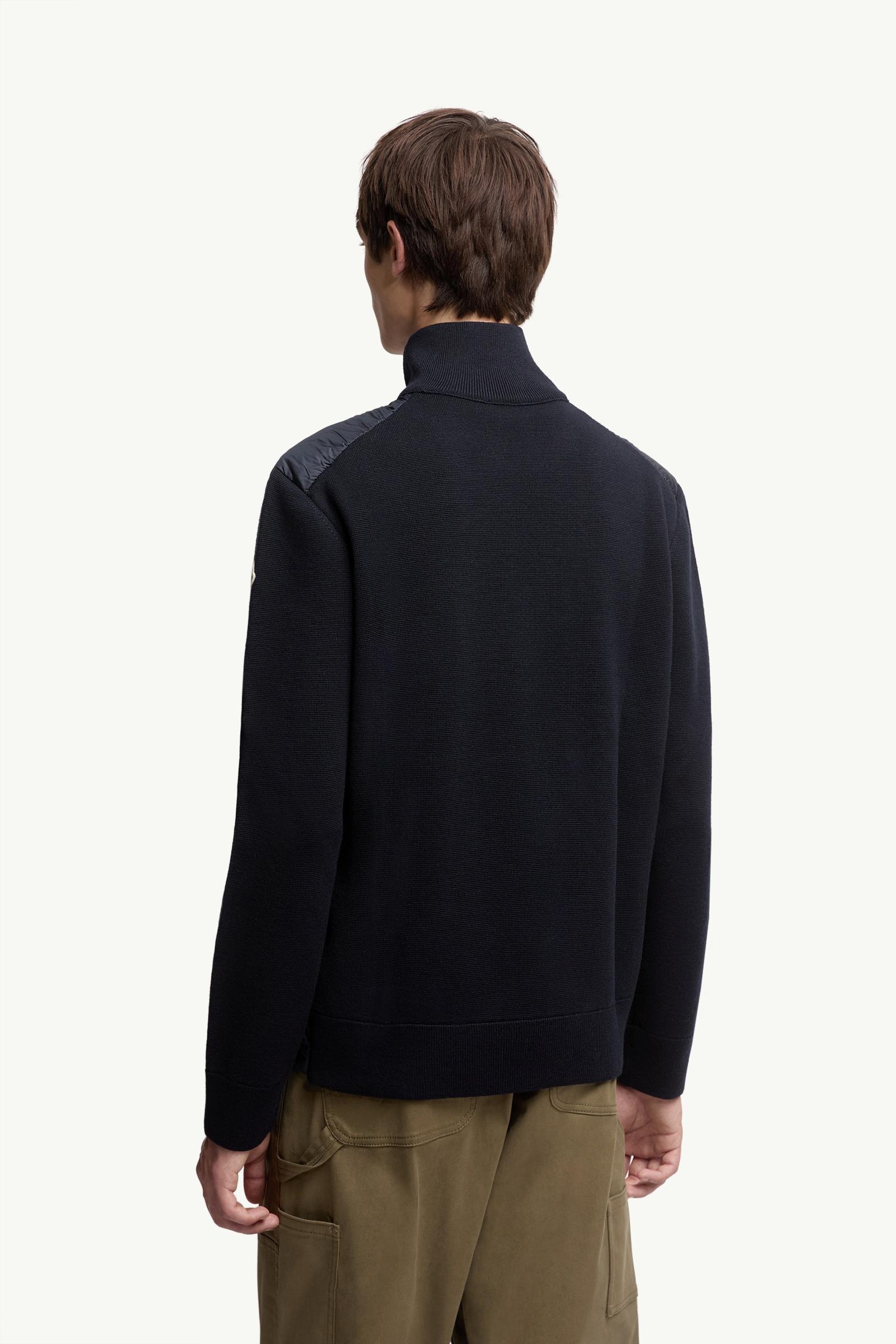 Moncler Padded Zip-Up Cardigan Navy Blue Navy Blue
