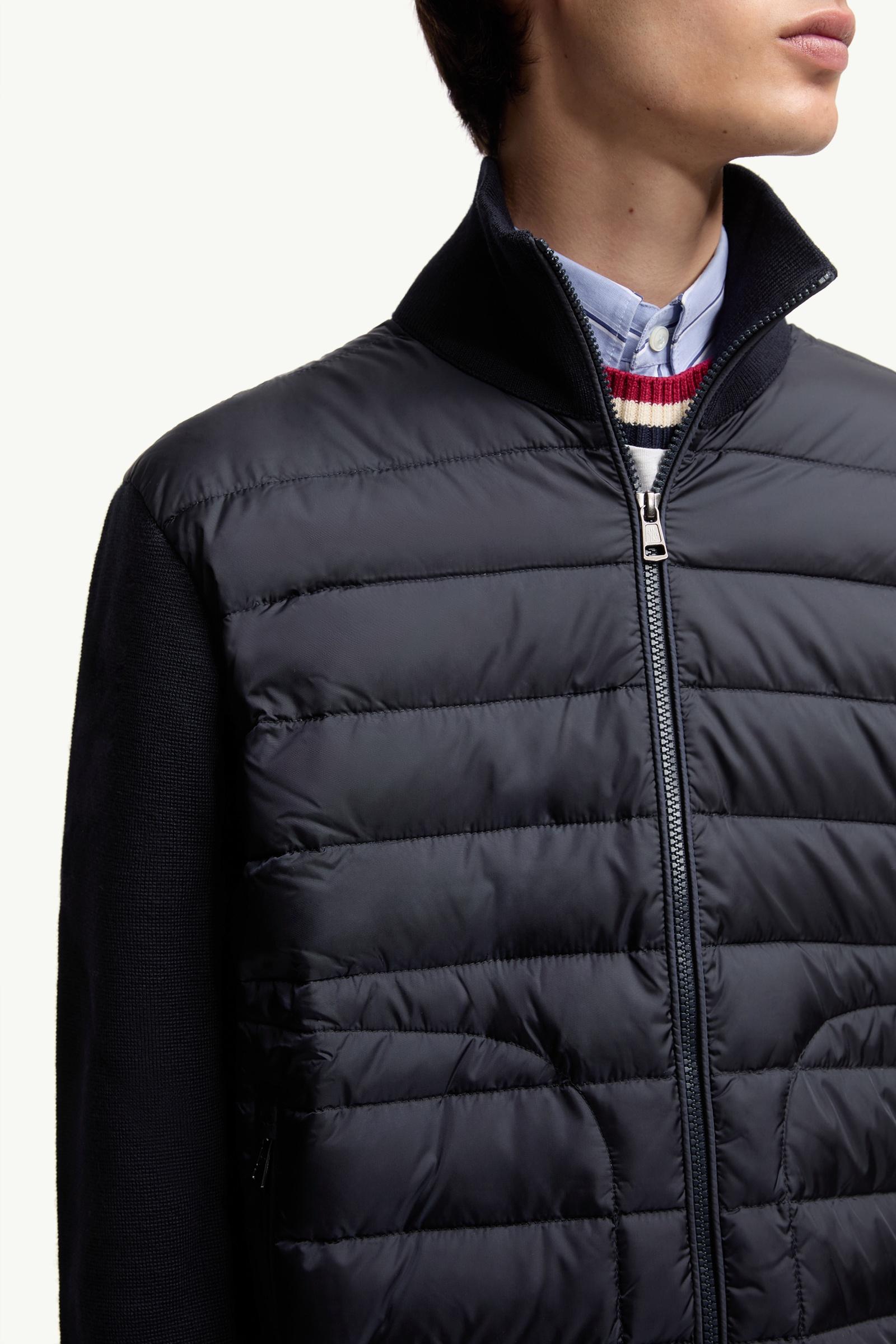 Moncler Padded Zip-Up Cardigan Navy Blue Navy Blue