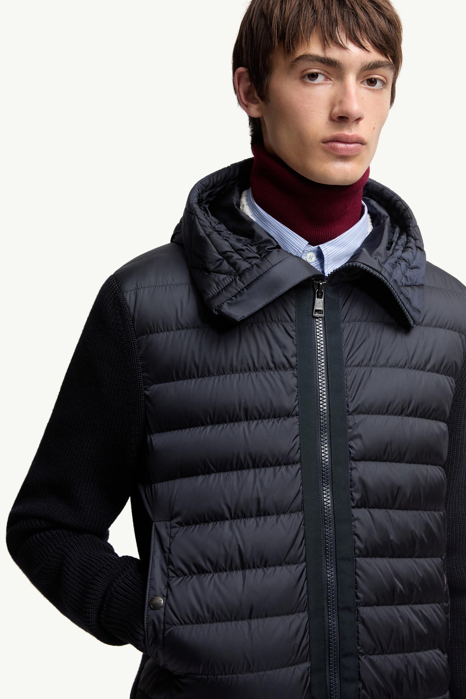 Moncler Padded Zip-Up Cardigan Navy Blue Navy Blue
