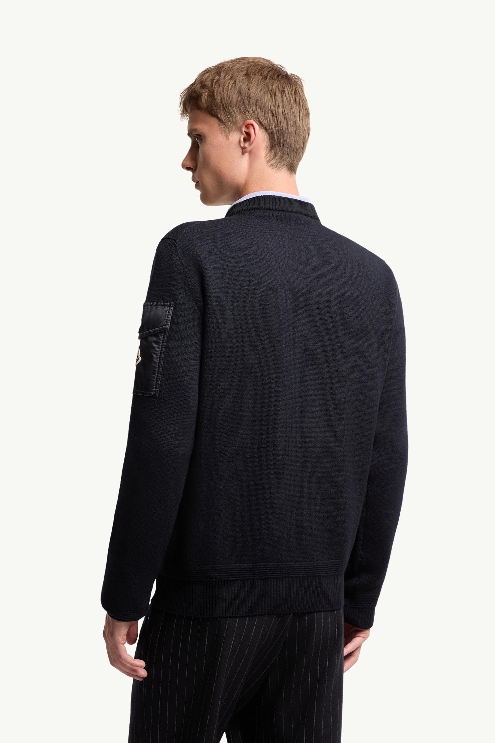 Moncler Wool Sweater Navy Blue Navy Blue