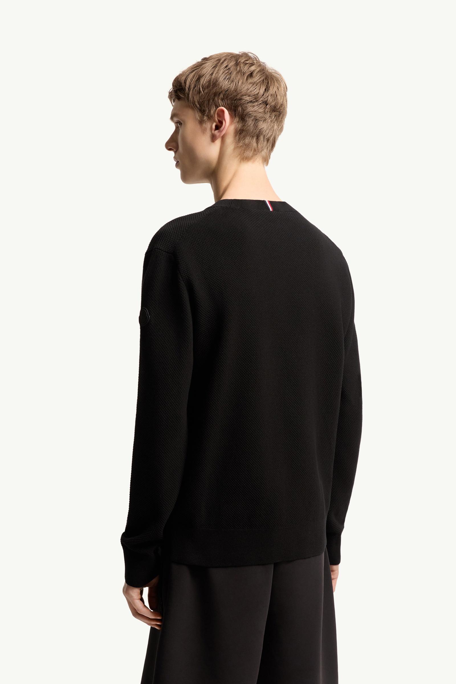 Moncler Cotton Knit Sweater Black Black