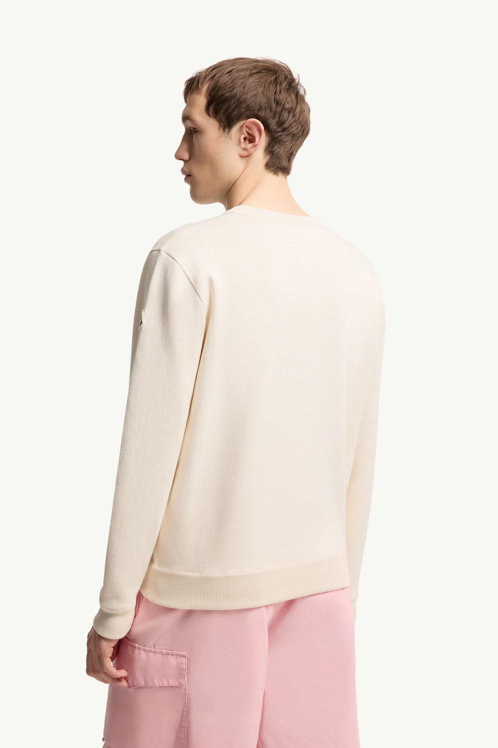 Moncler Monogram Cotton Blend Sweater White Ivory White Ivory