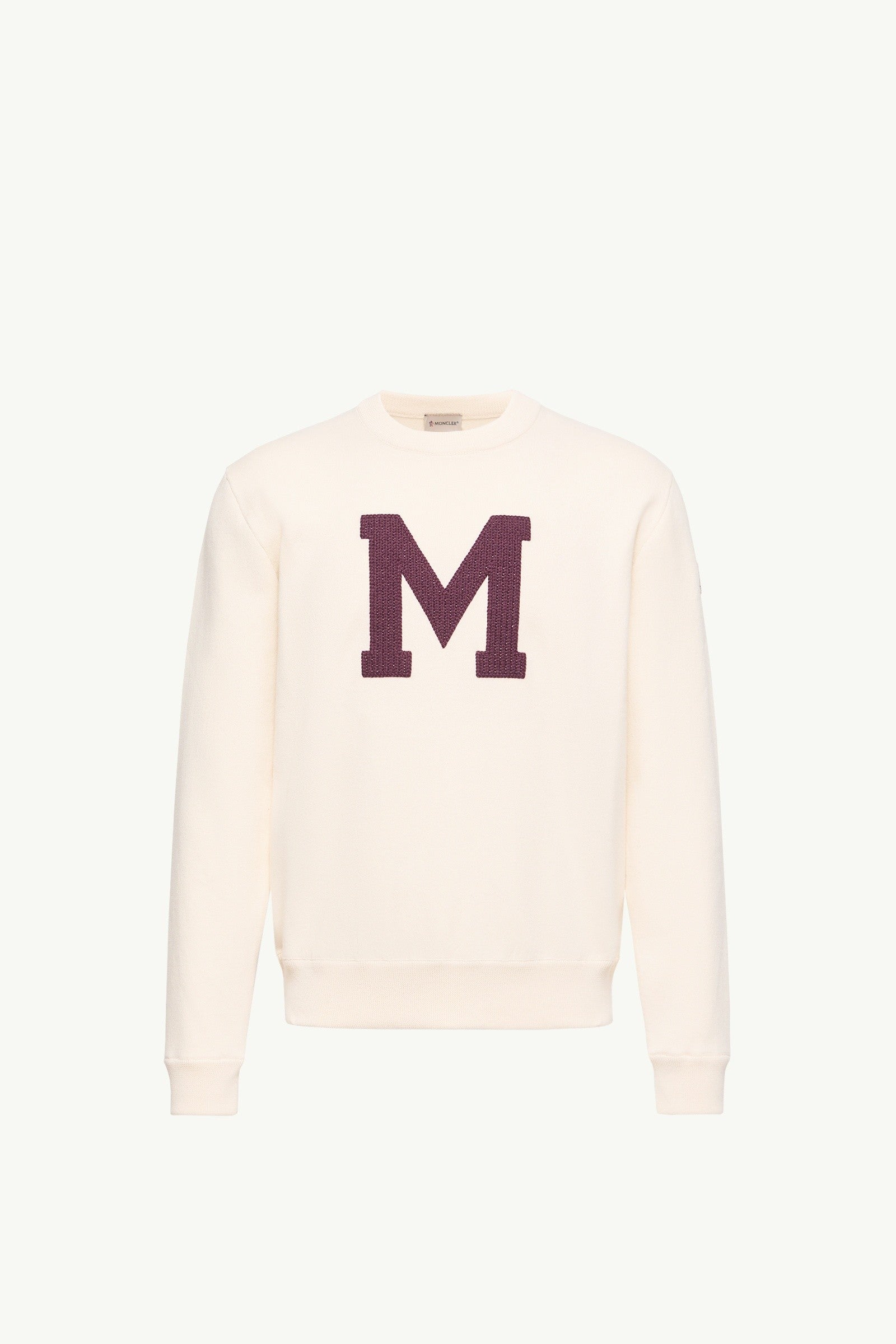 Moncler Monogram Cotton Blend Sweater White Ivory White Ivory