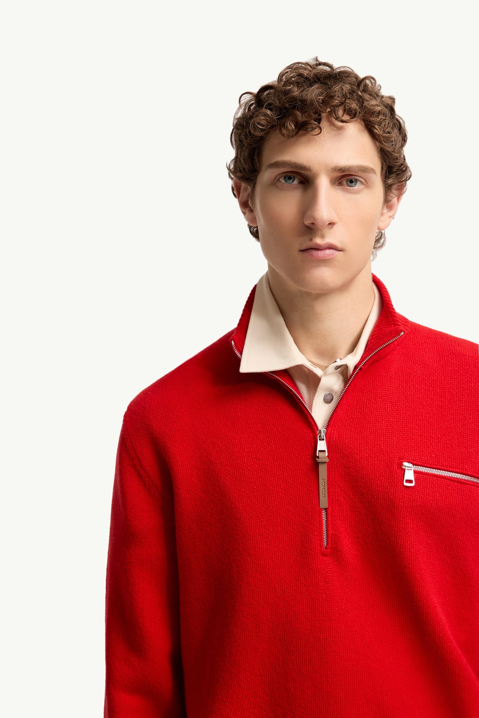 Moncler Wool & Cashmere Blend Turtleneck Sweater Red Red