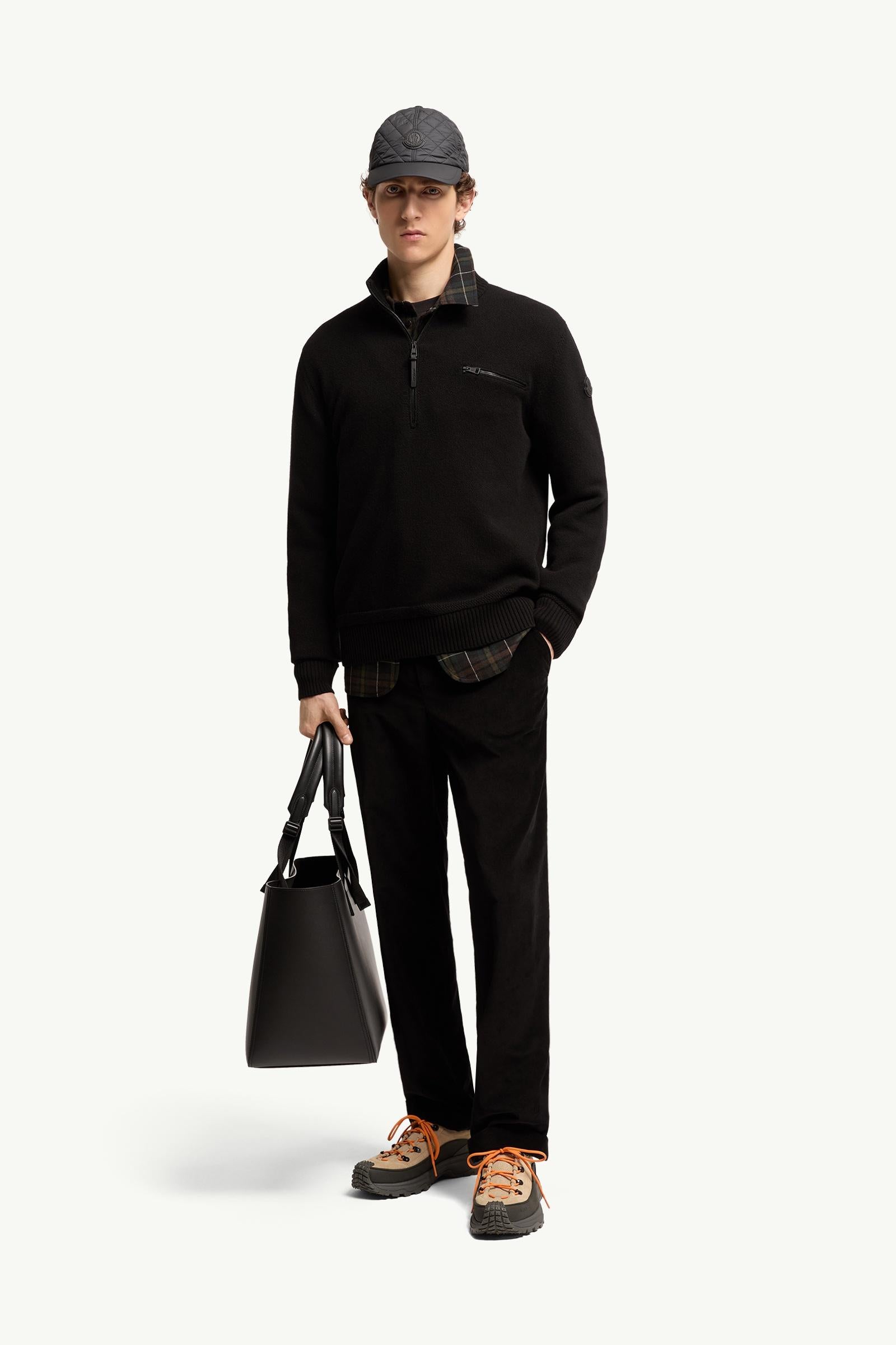 Moncler Wool & Cashmere Blend Turtleneck Sweater Black Black