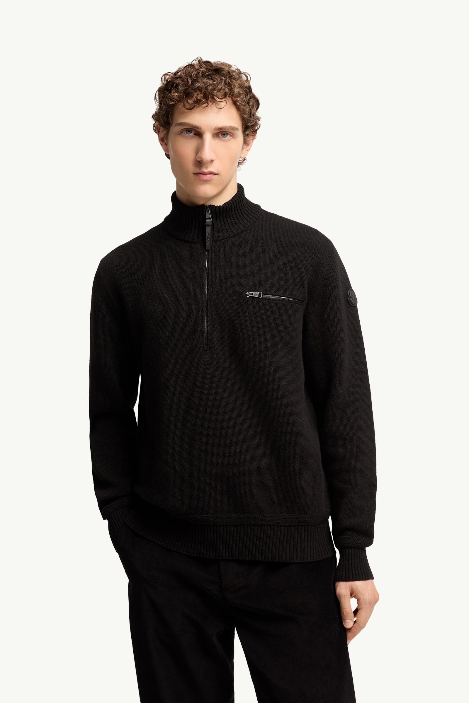 Moncler Wool & Cashmere Blend Turtleneck Sweater Black Black