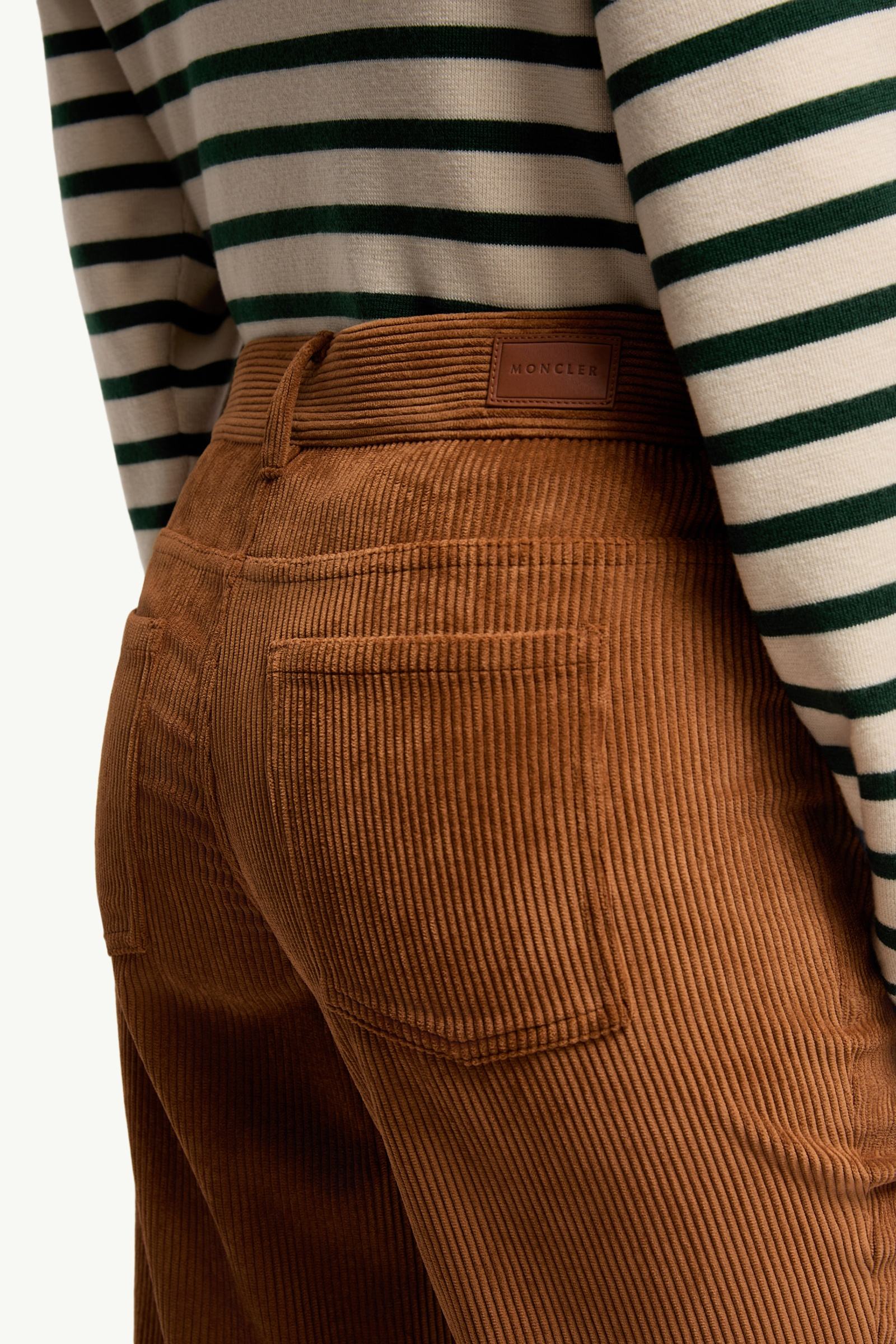 Moncler Corduroy Wide Leg Pants Camel Beige Camel Beige
