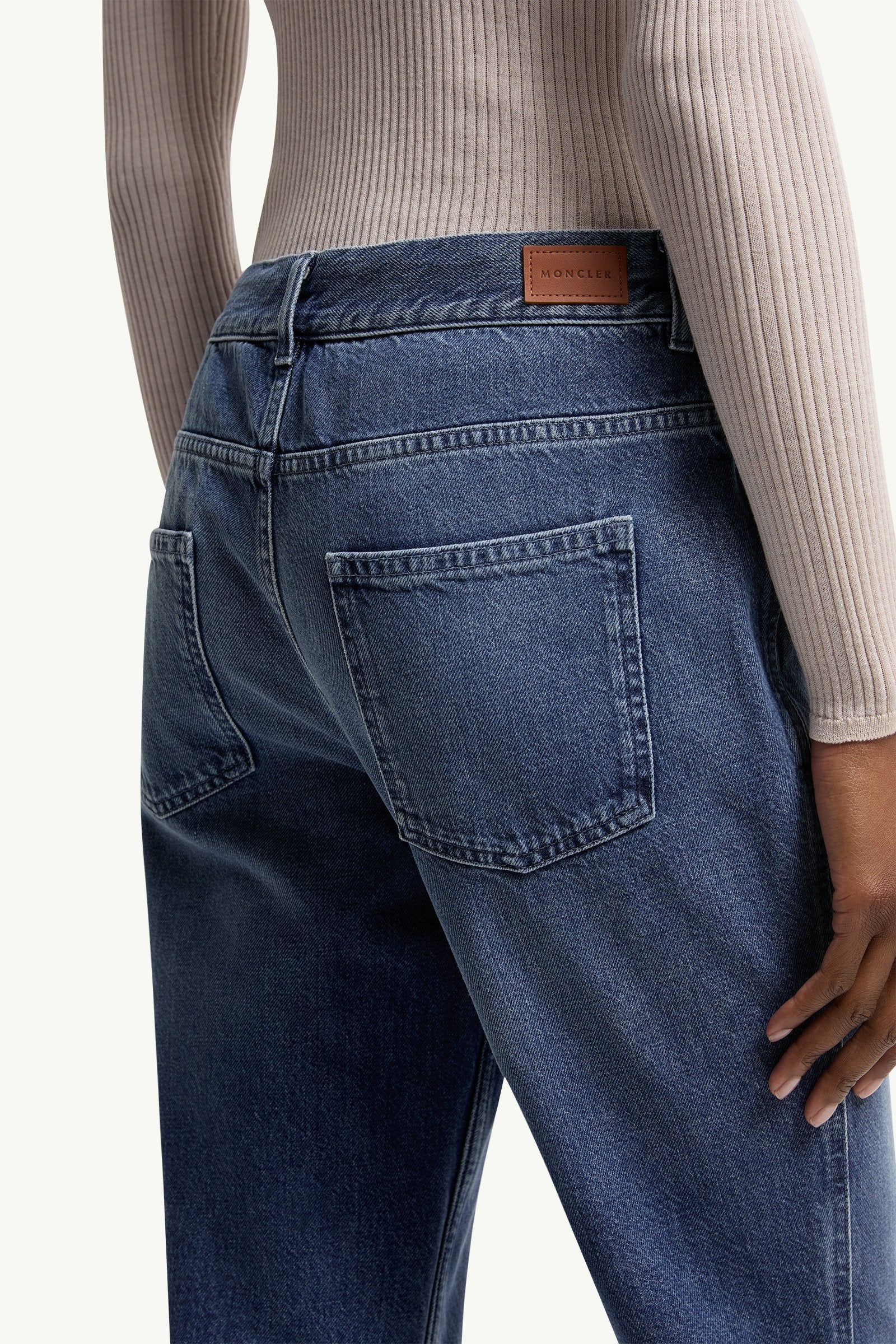 Moncler Wide Leg Denim Jeans Denim Blue Denim Blue