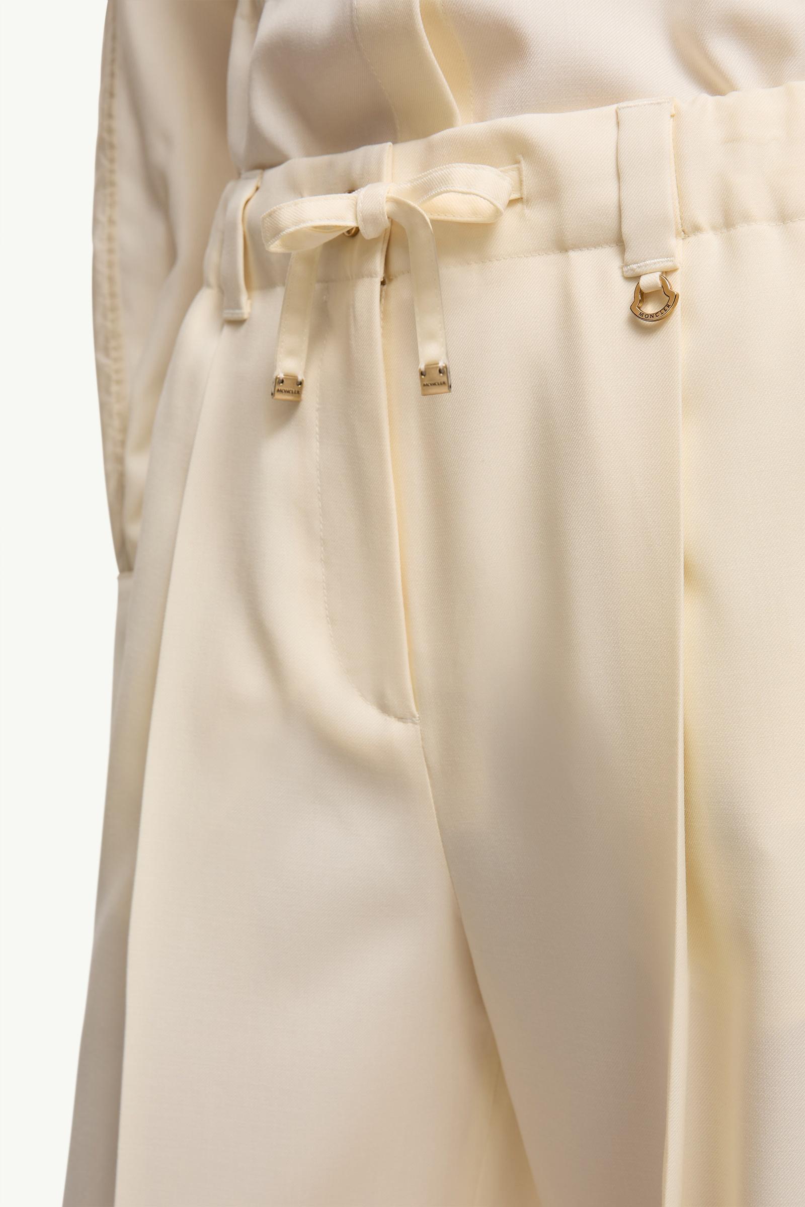 Moncler Wool Gabardine Tailored Pants White White