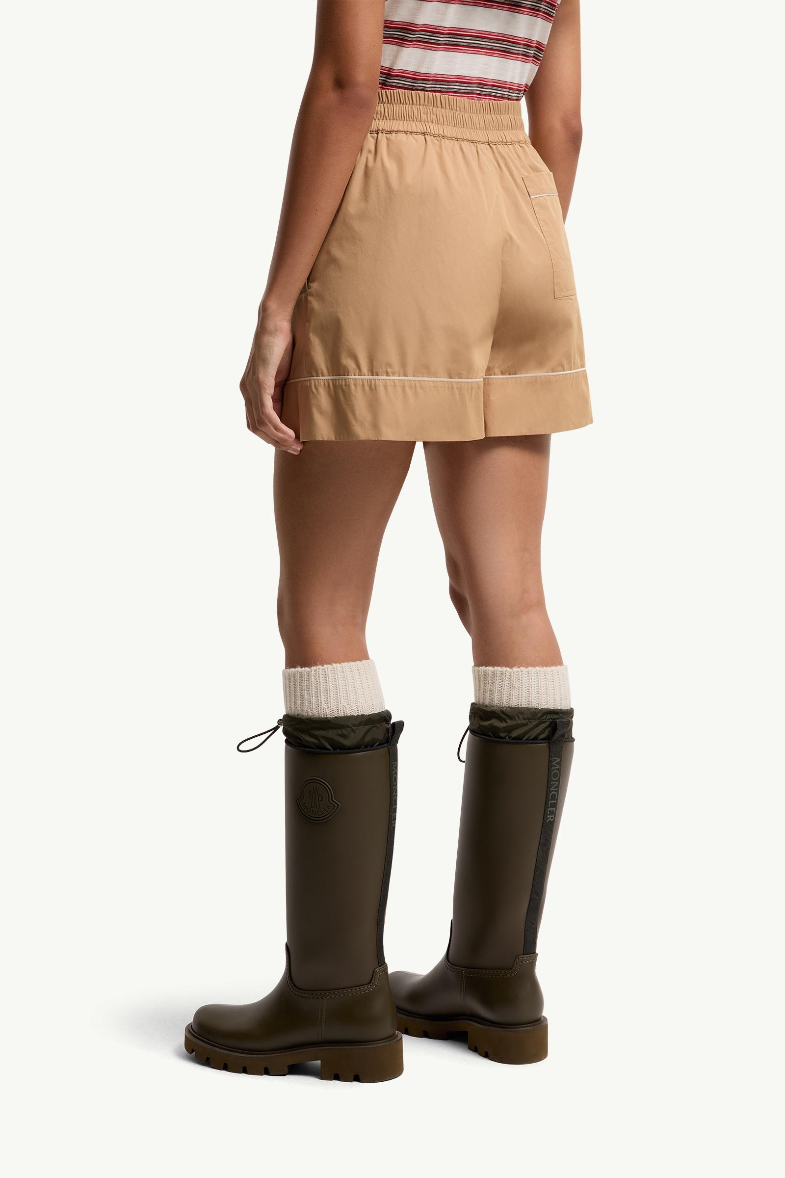 Moncler Tailored Cotton Blend Shorts Beige Beige