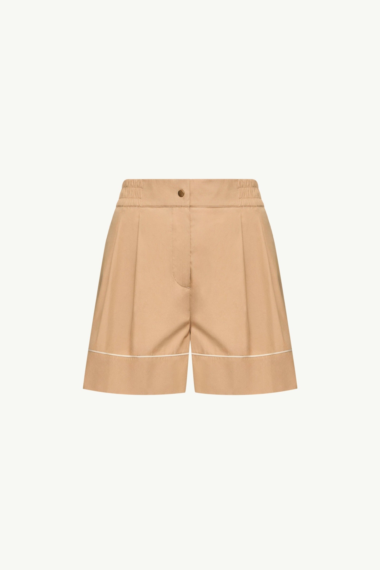 Moncler Tailored Cotton Blend Shorts Beige Beige