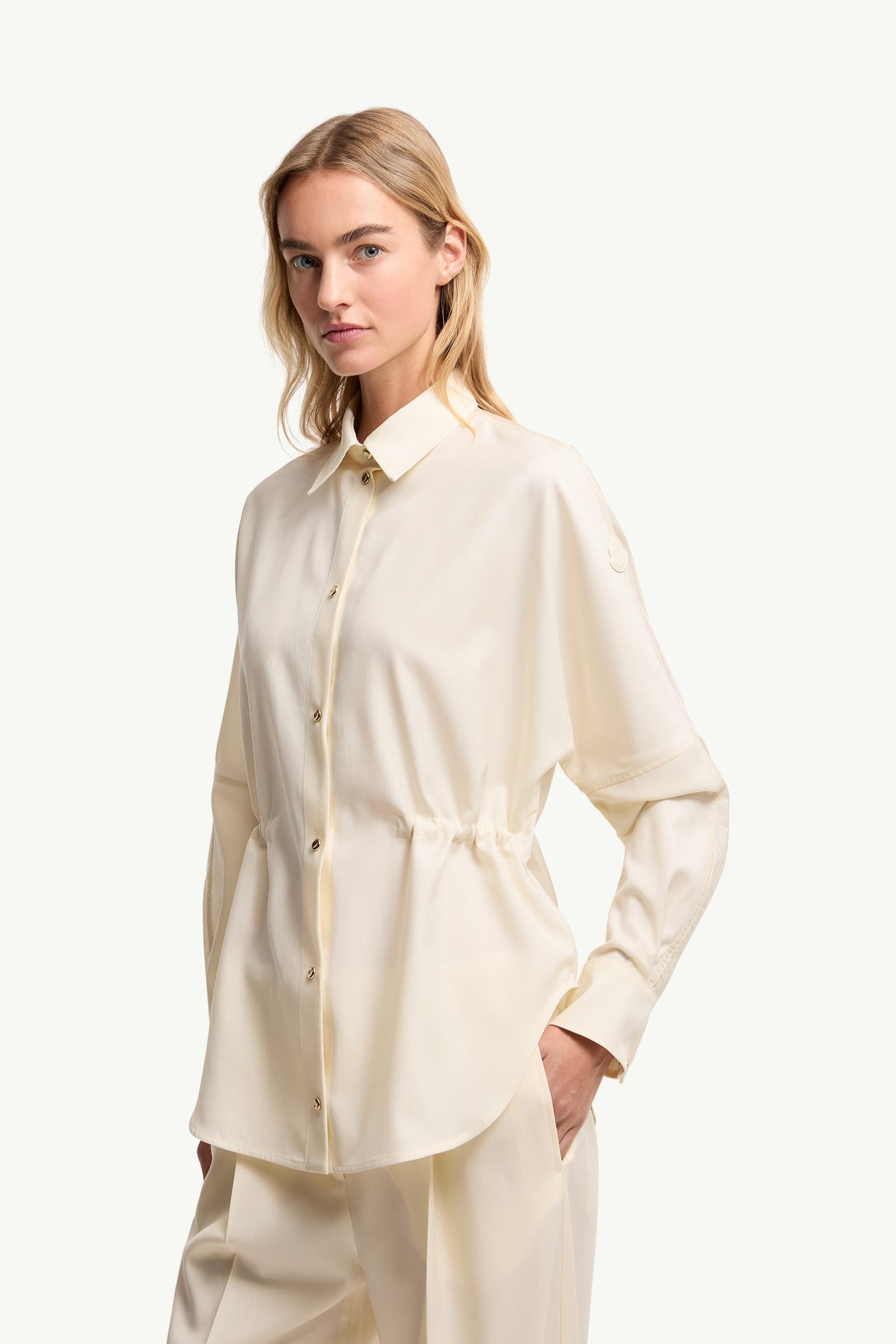 Moncler Wool Long Sleeve Shirt White Ivory White Ivory