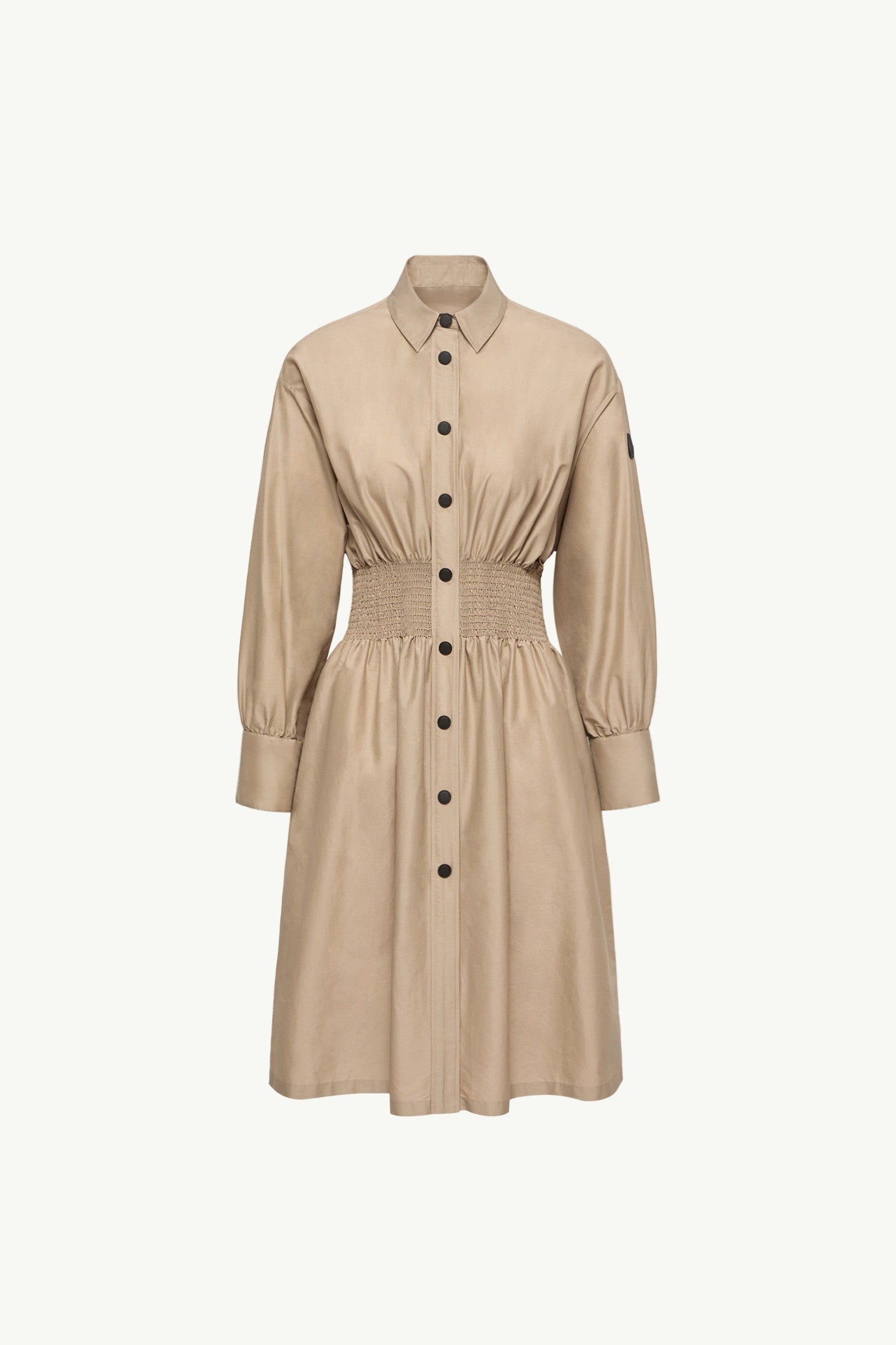 Moncler Cotton Nylon Shirt Dress Light Beige Light Beige