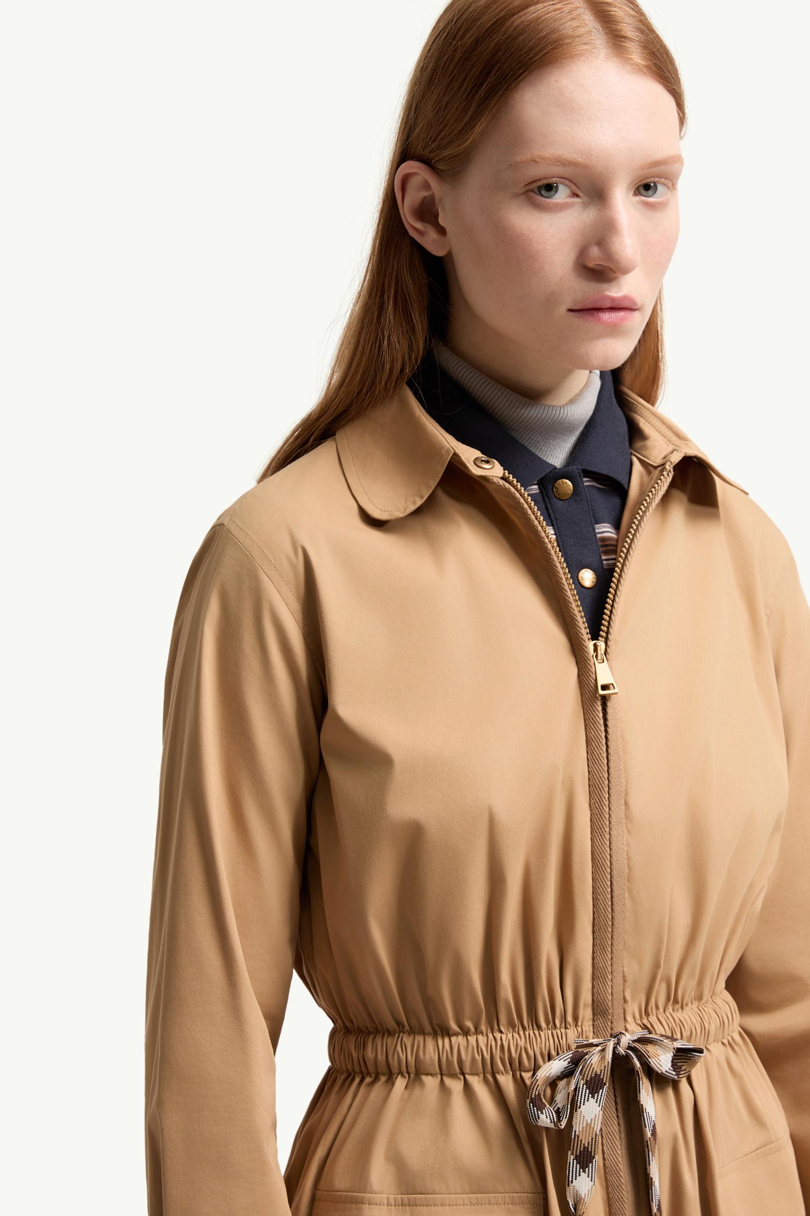 Moncler Cotton Blend Knee-Length Dress Beige Beige