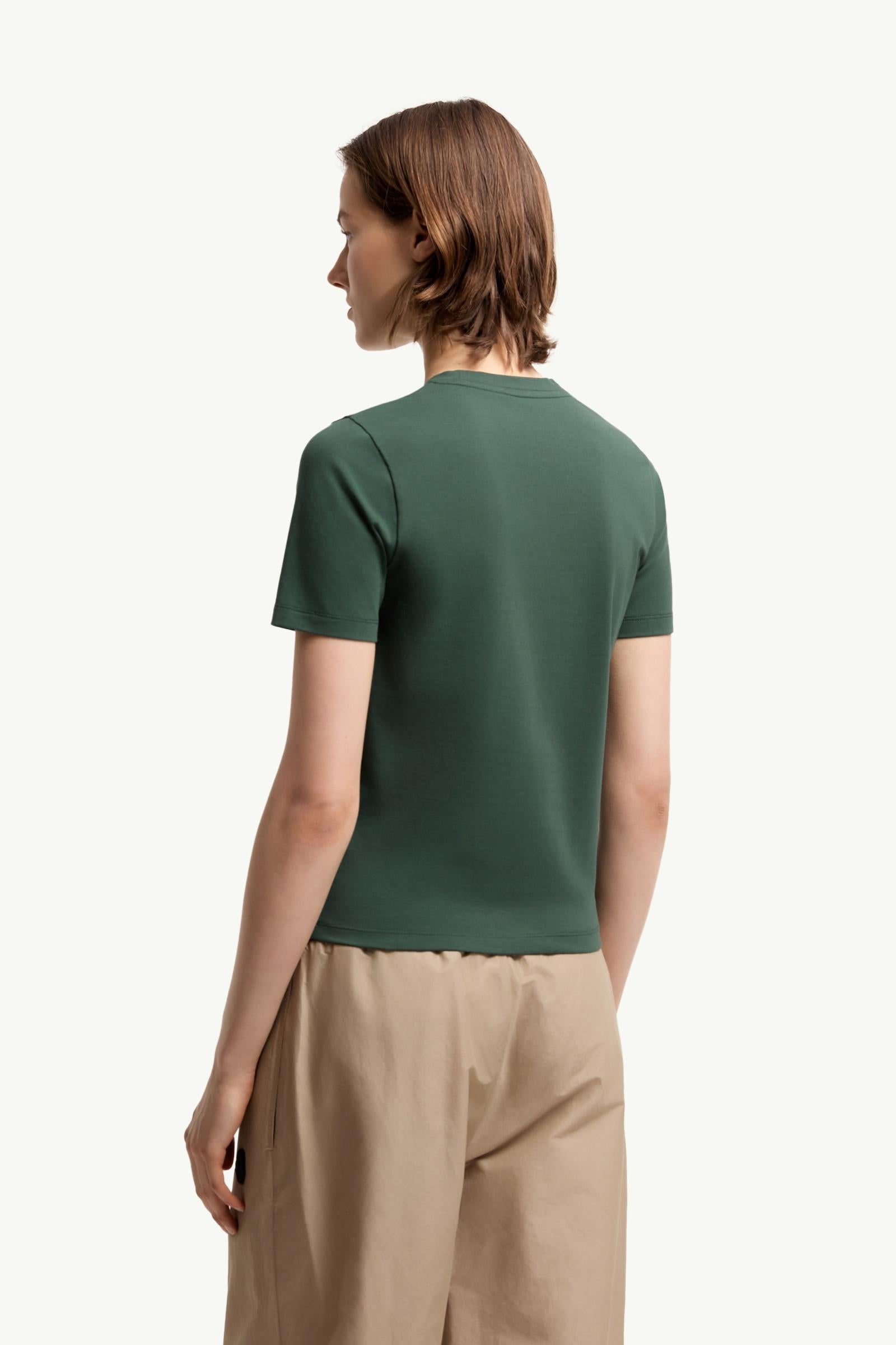 Moncler Logo Cotton Jersey T-Shirt Dark Green Dark Green